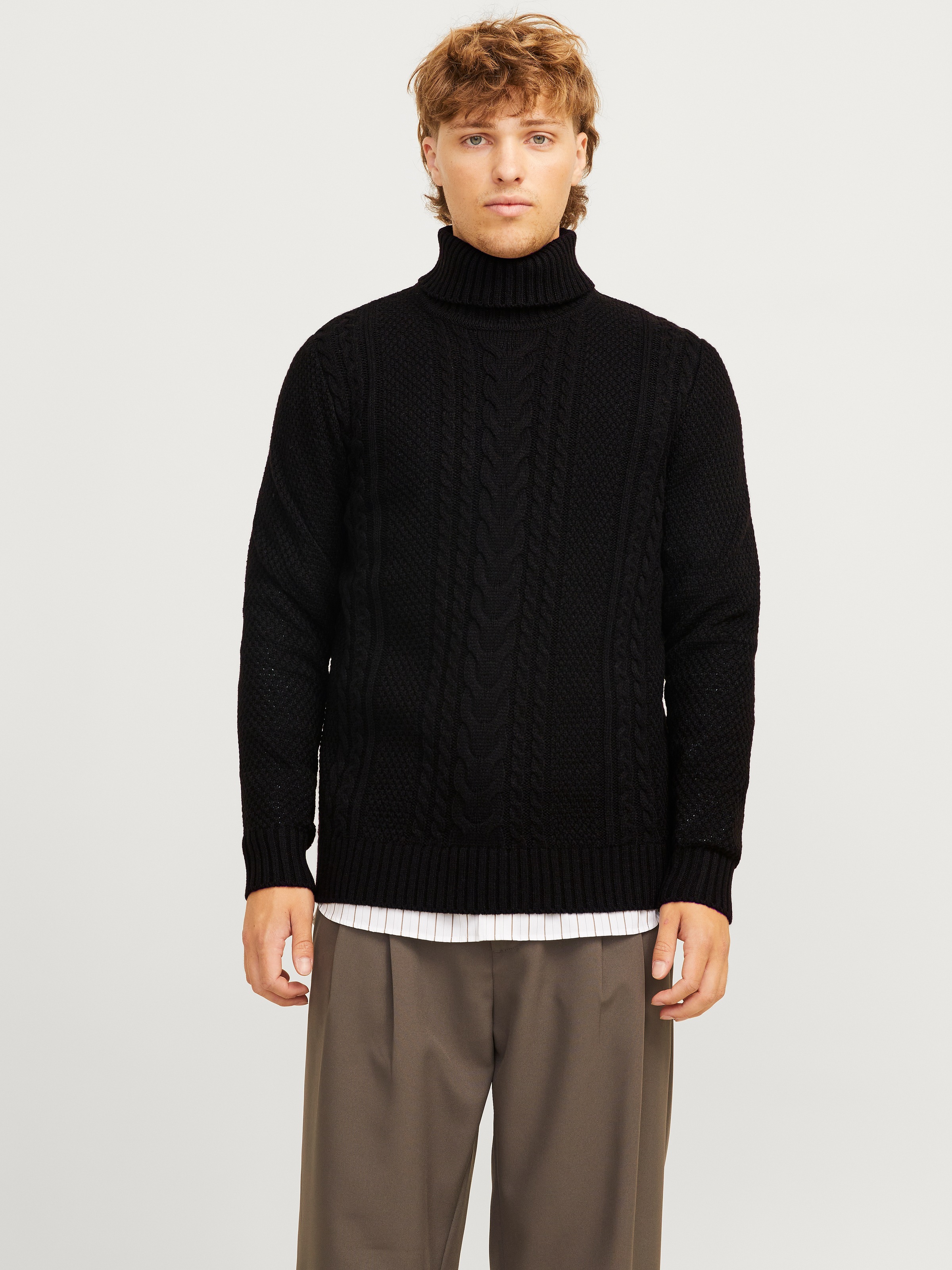 Jack & Jones Rollkragenpullover "JJCRAIG KNIT ROLL NECK AW24", mit Zopfmust günstig online kaufen