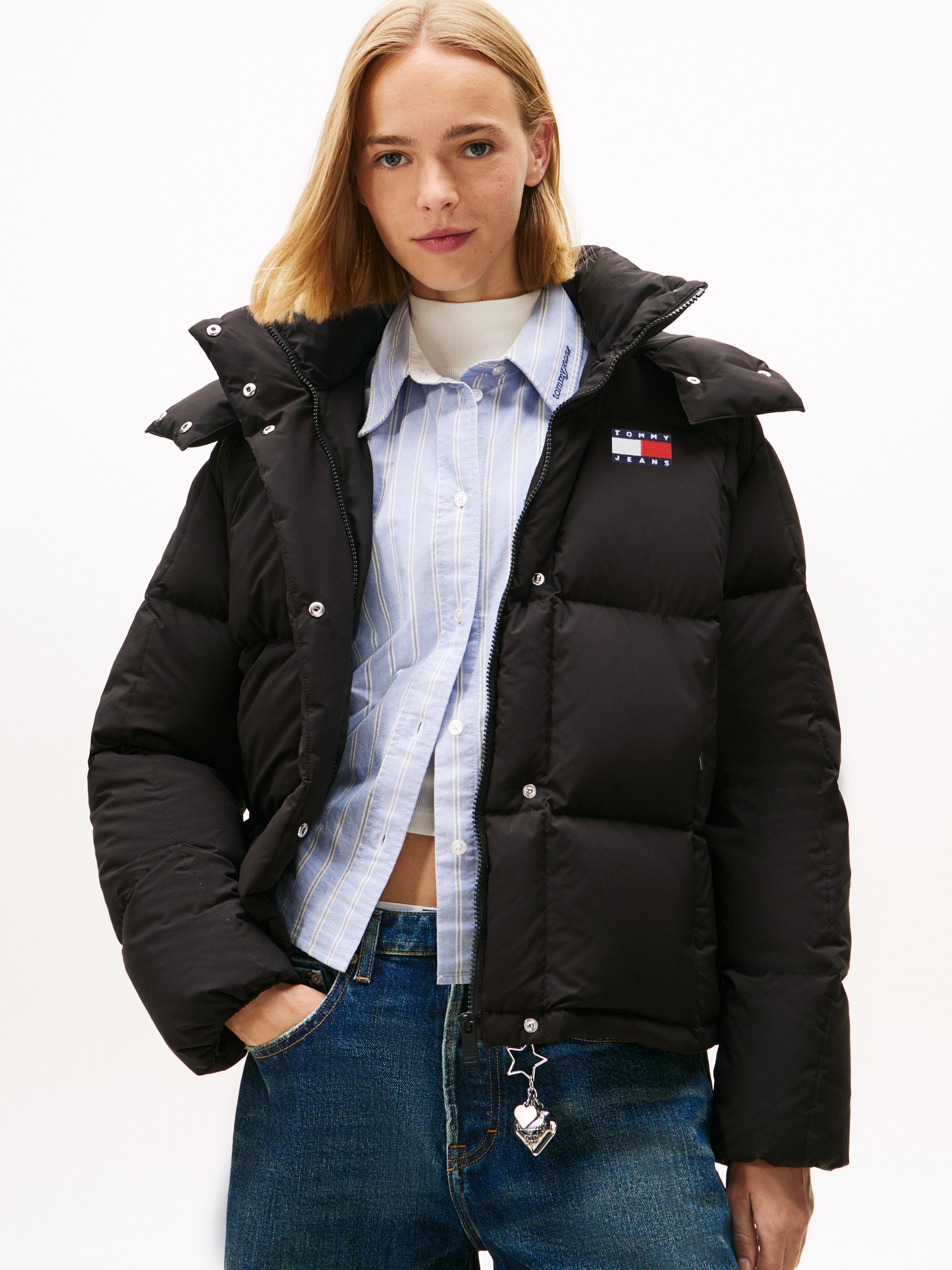 Tommy Jeans Steppjacke »TJW ALASKA GRID DOWN JACKET EXT« mit Kapuze