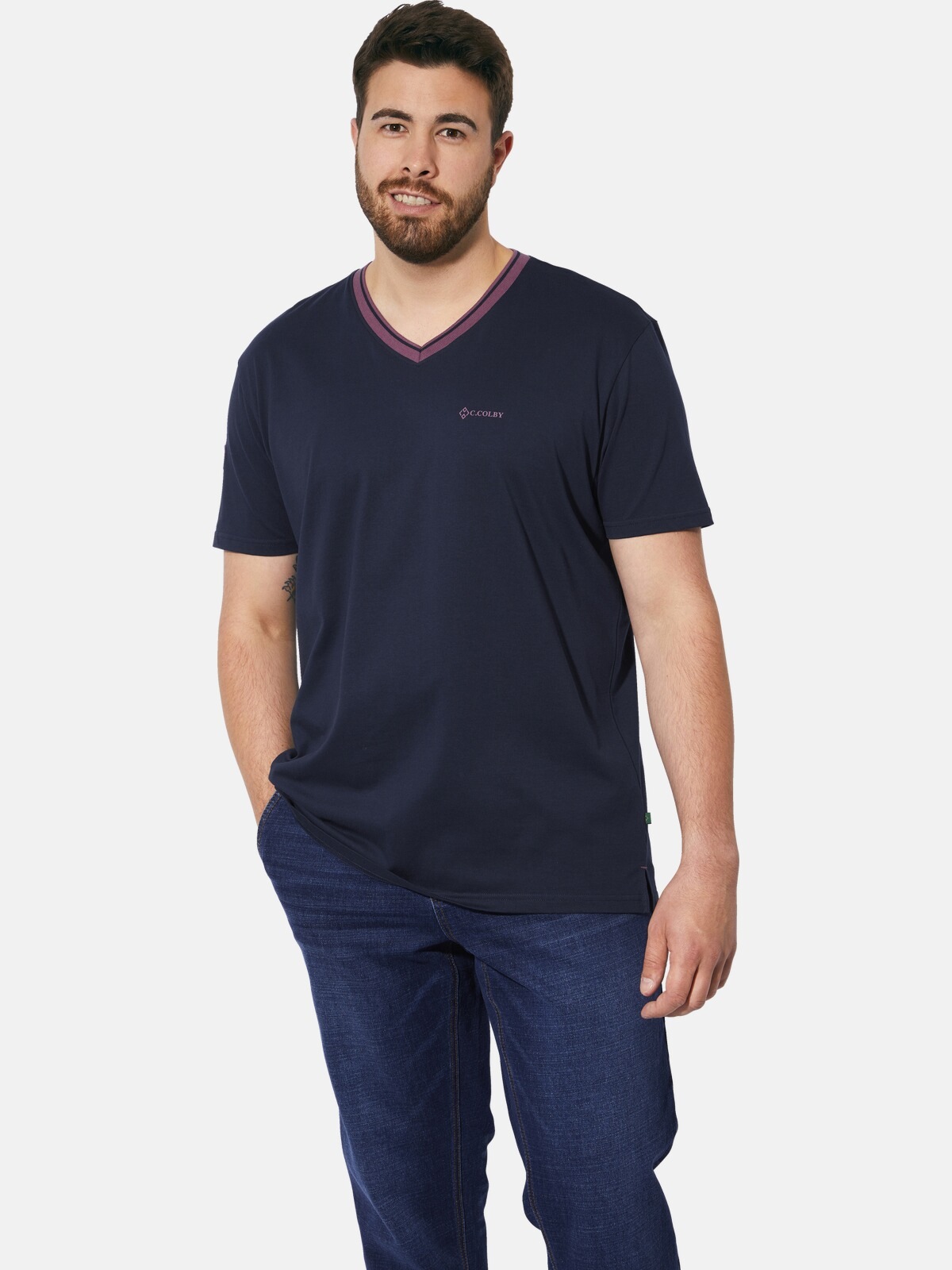 Charles Colby T-Shirt »Doppelpack T-Shirt EARL EDELEY«, (2 tlg.)