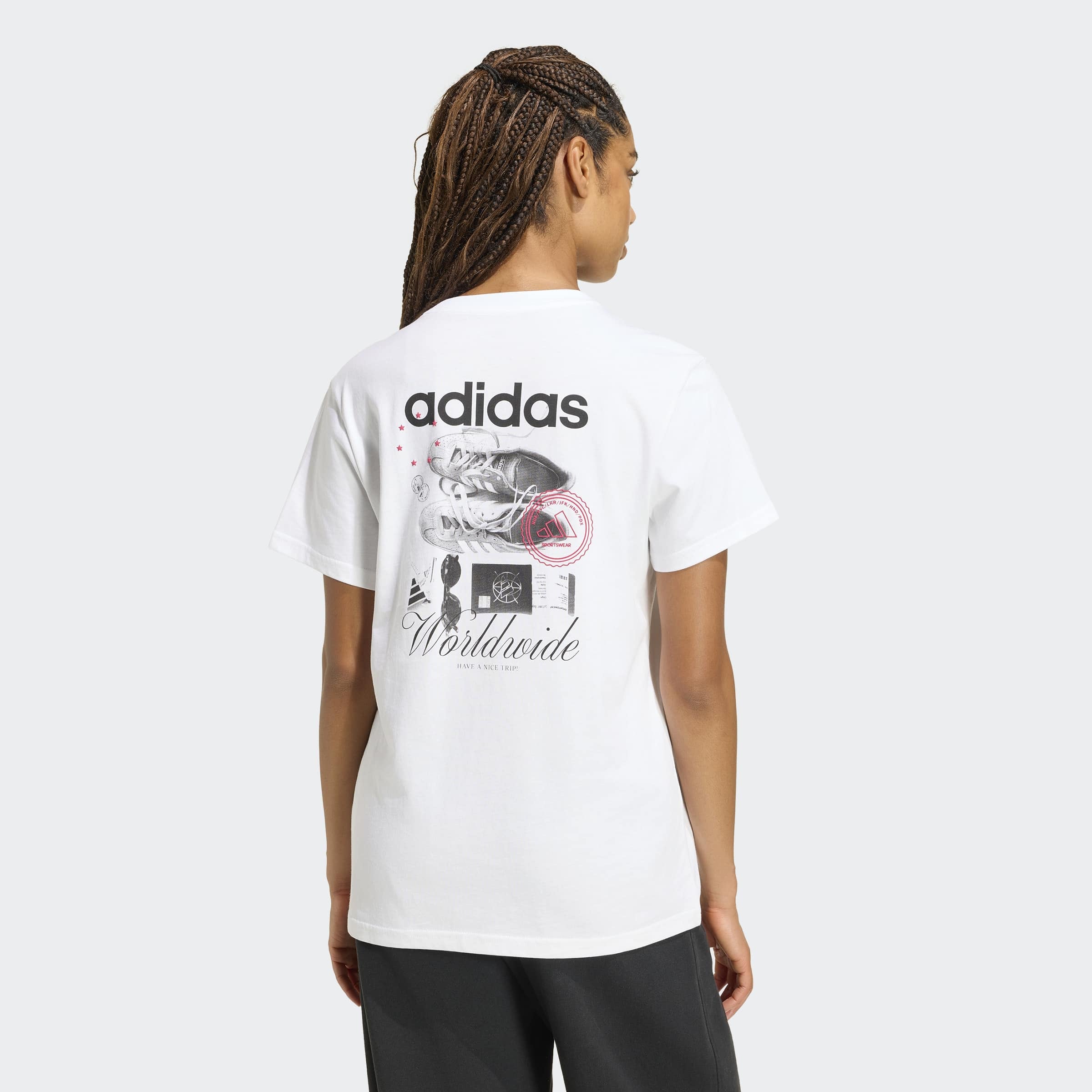 adidas Sportswear T-Shirt »TRAVEL GRAFIK ; LOCKER GESCHNITTEN«
