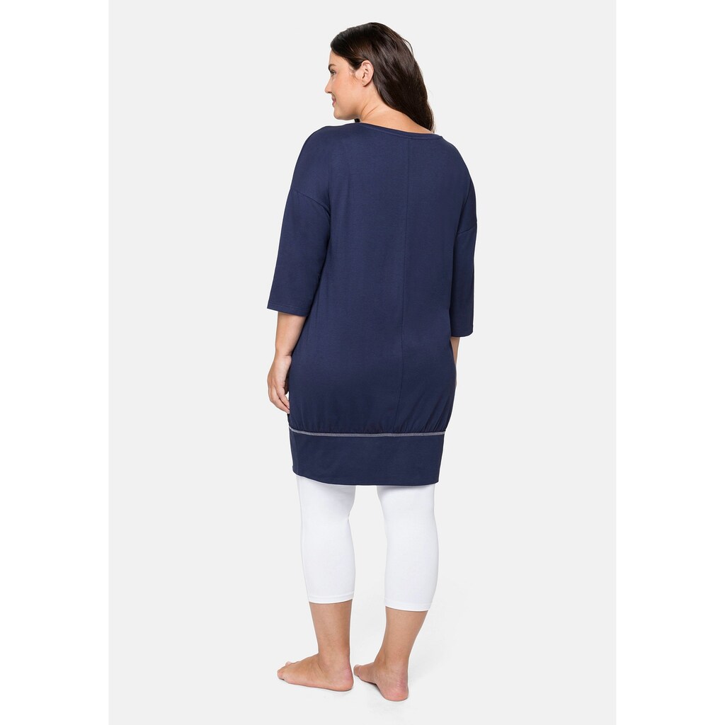 Damenmode Kleider Sheego Shirtkleid »Relax-Shirtkleid«, mit 3/4-Ärmeln und Eingrifftaschen marine