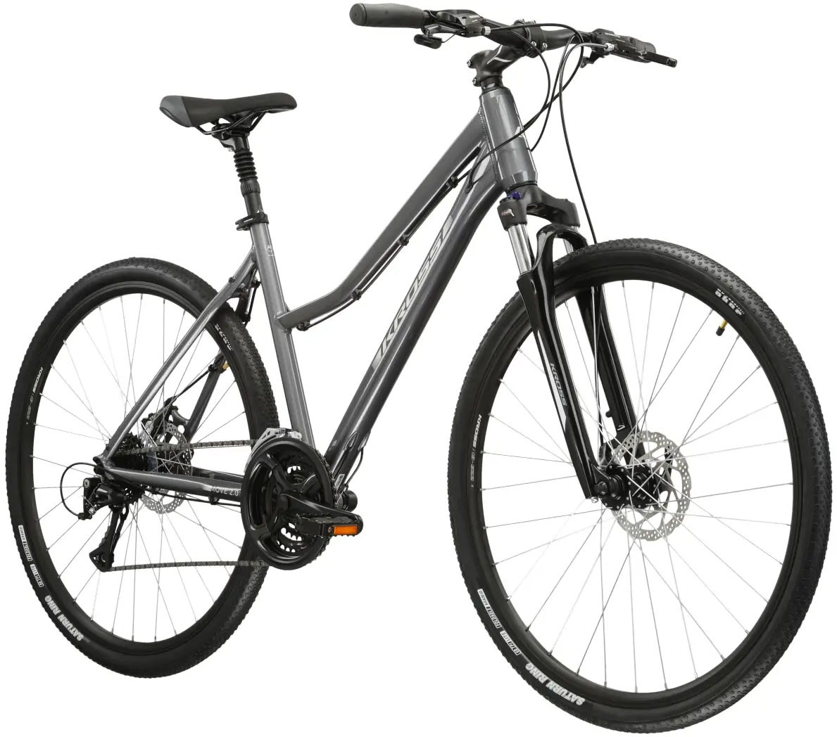 Kross Crossrad »Crossrad Damen 28" Move 2.0 grau 24 Gänge« 24 Gang Shimano ACERA M3020 Schaltwerk Kettenschaltung