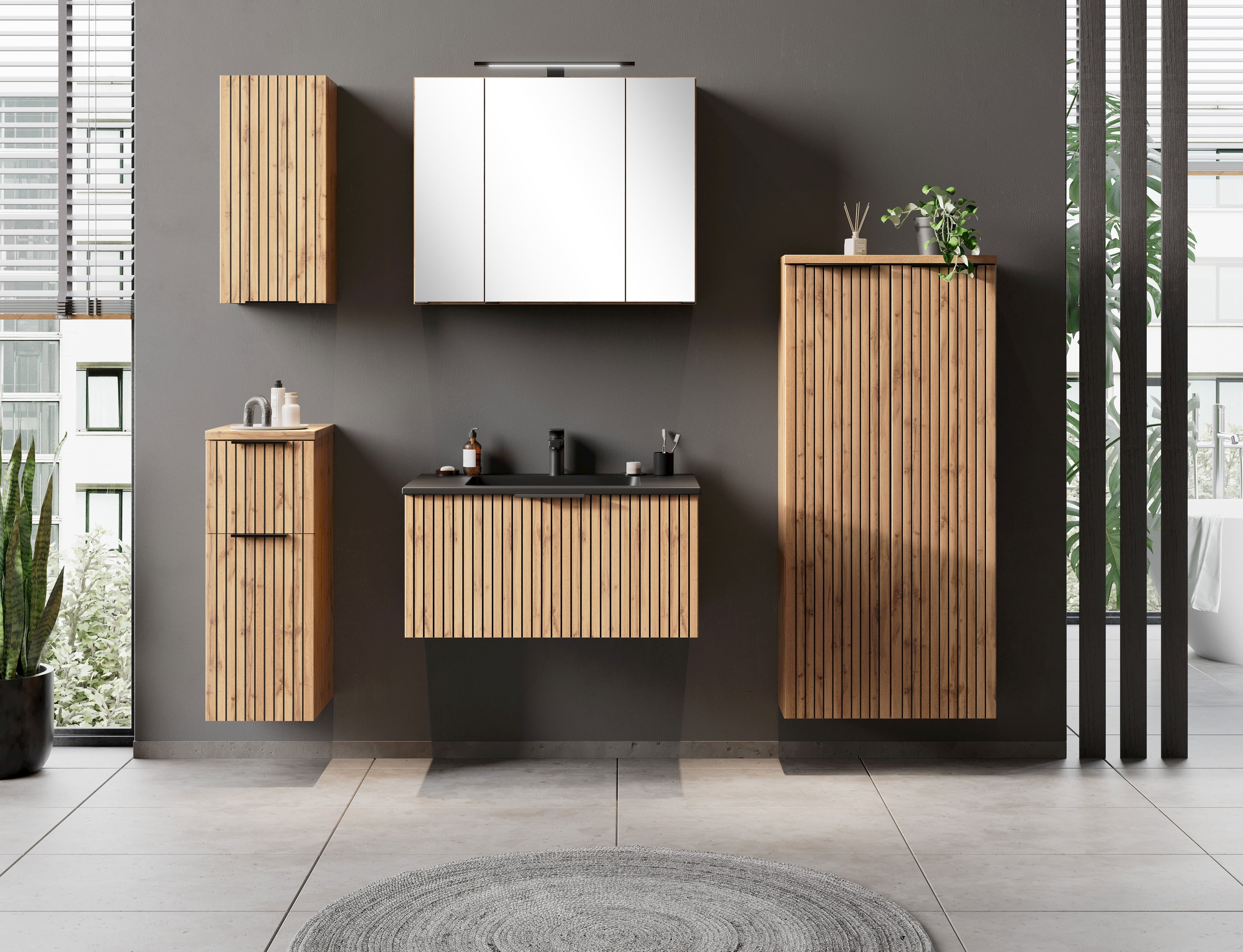 welltime Midischrank, Welltime, Breite 60 cm, 2-türig, gedämpft