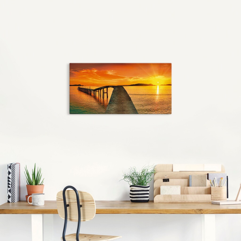 Artland Wandbild »Sonnenaufgang über dem Meer«, Gewässer, (1 St.)