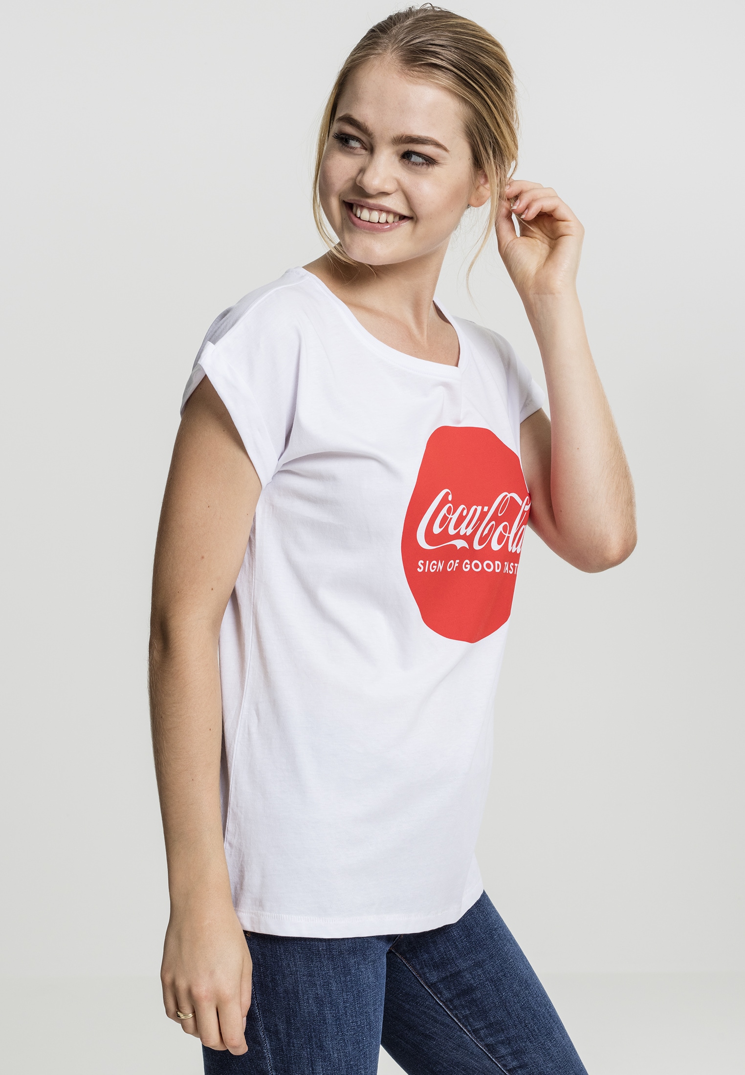 Merchcode Kurzarmshirt "Merchcode Damen Ladies Coca Cola Round Logo Tee", ( günstig online kaufen