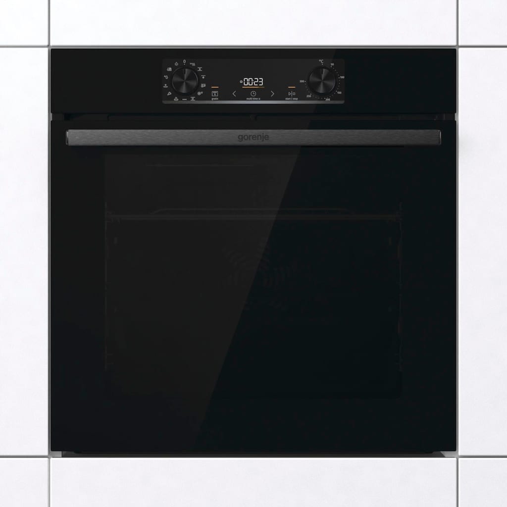 GORENJE Einbaubackofen »BOS6737E09BGOT«, BOS6737E09BGOT, mit 2-fach-Teleskopauszug, Aqua-Reinigungsfunktion, ExtraSteam