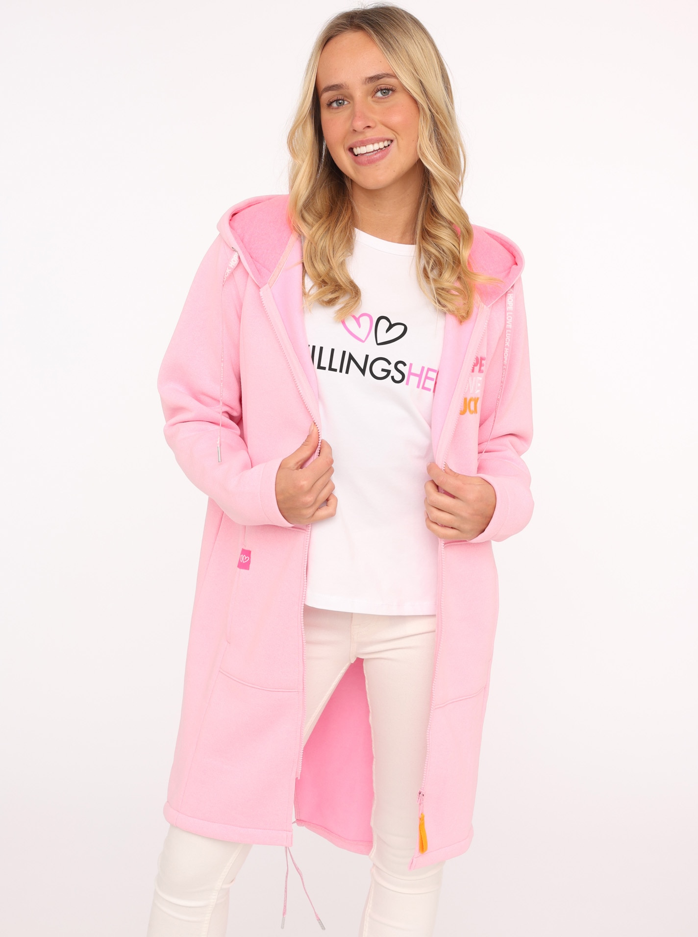 Zwillingsherz ""Hope Love Luck"" mit langem Reißverschluß und Seitentaschen günstig online kaufen