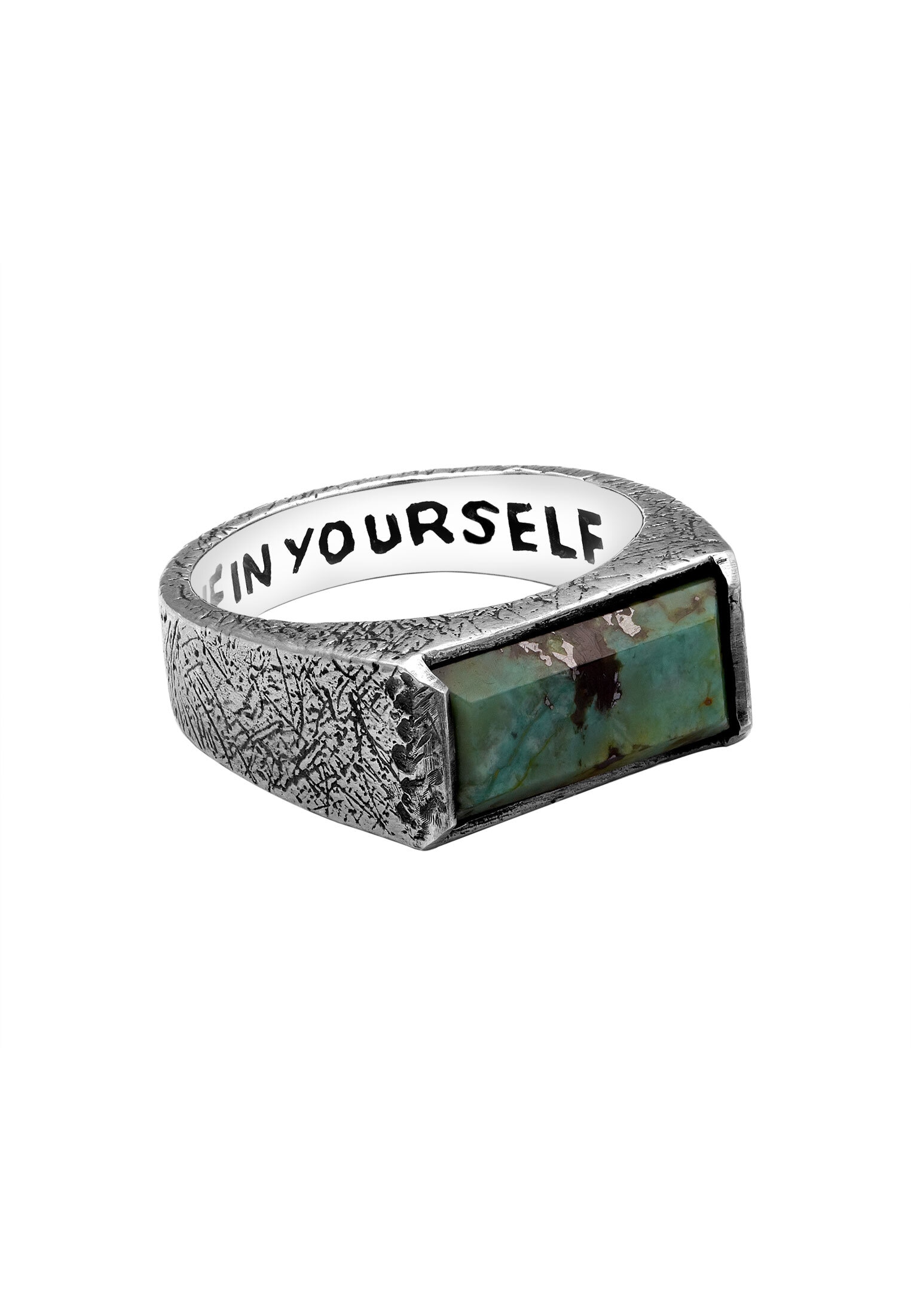HAZE & GLORY Siegelring »Ring Siegelring Bold Bar Afrikanischer Türkis 925 Sterling Silber«