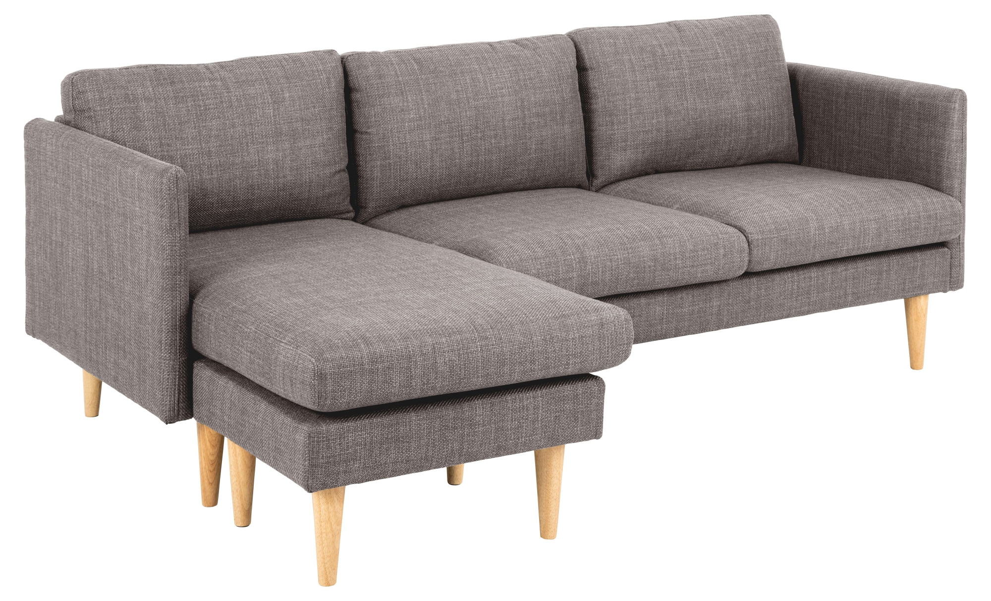 ACTONA GROUP Ecksofa »Milly«, (1 St.), Breite 201 cm, Recamiere links oder rechts, Struktur, Füße Eiche