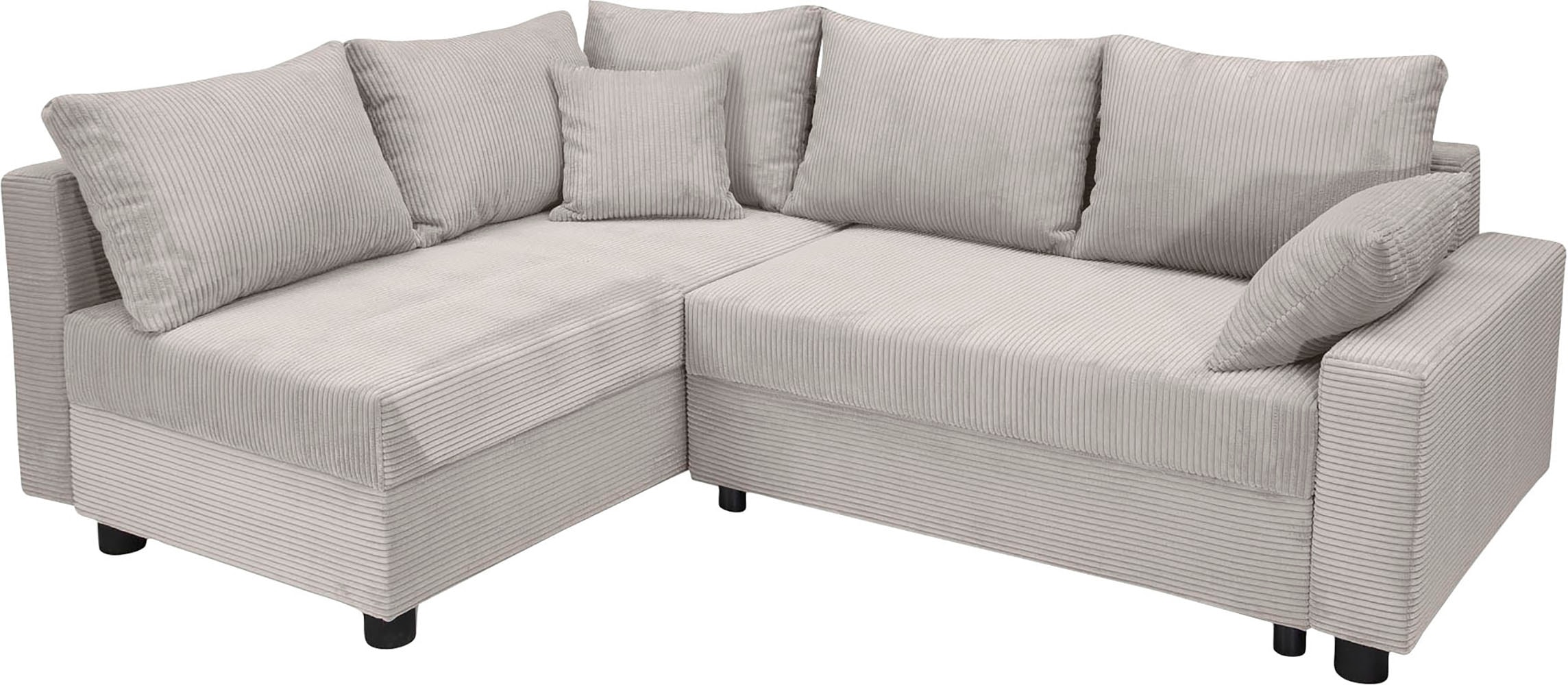 COLLECTION AB Ecksofa »Parma L-Form«, mit Schlaffunktion und Bettkasten, inklusive Kissen, Bonellfederkern