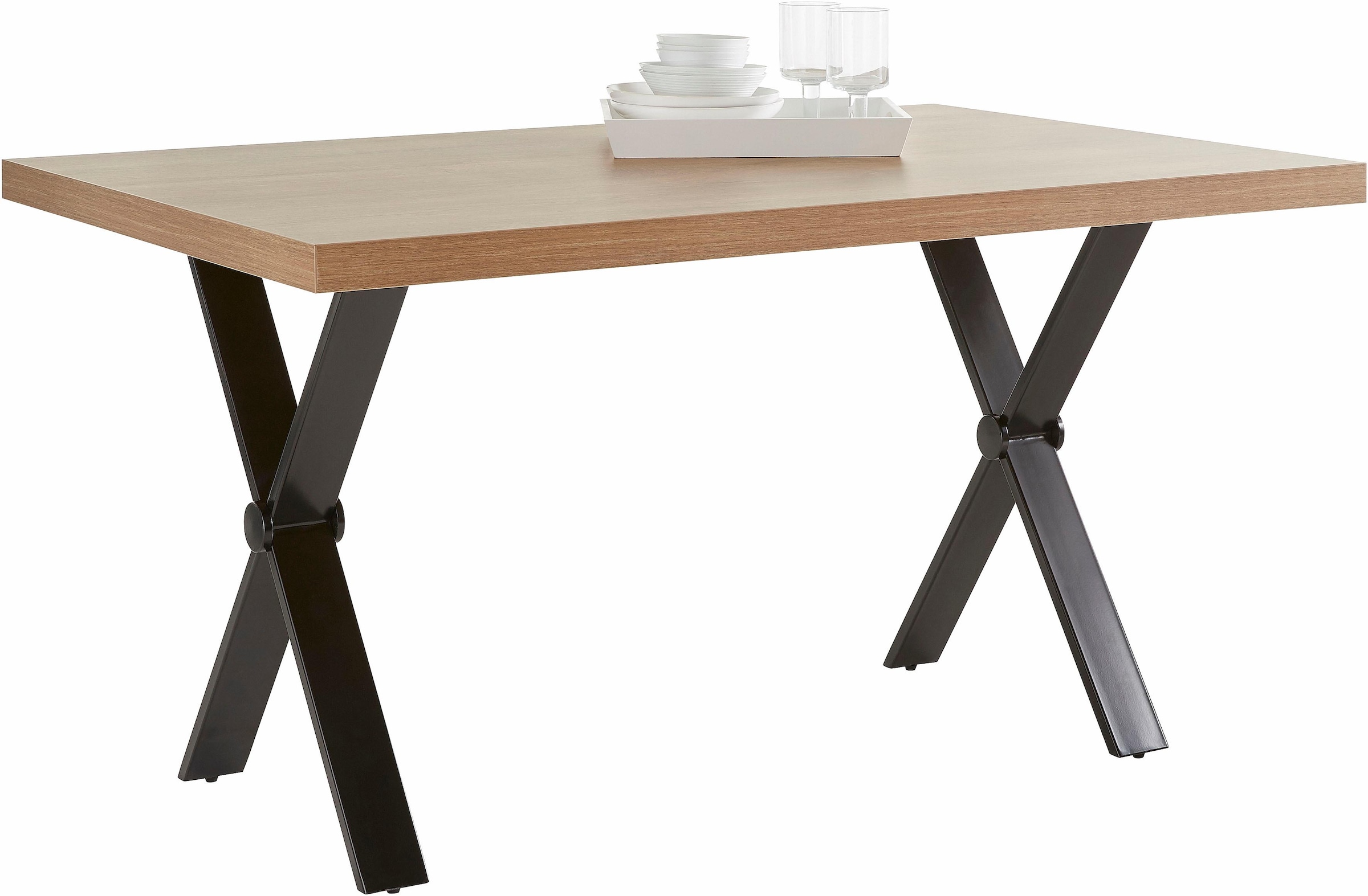 Homexperts Esstisch »COLT«, Breite 140 oder 160 cm, Eicheoptik, X-Gestell