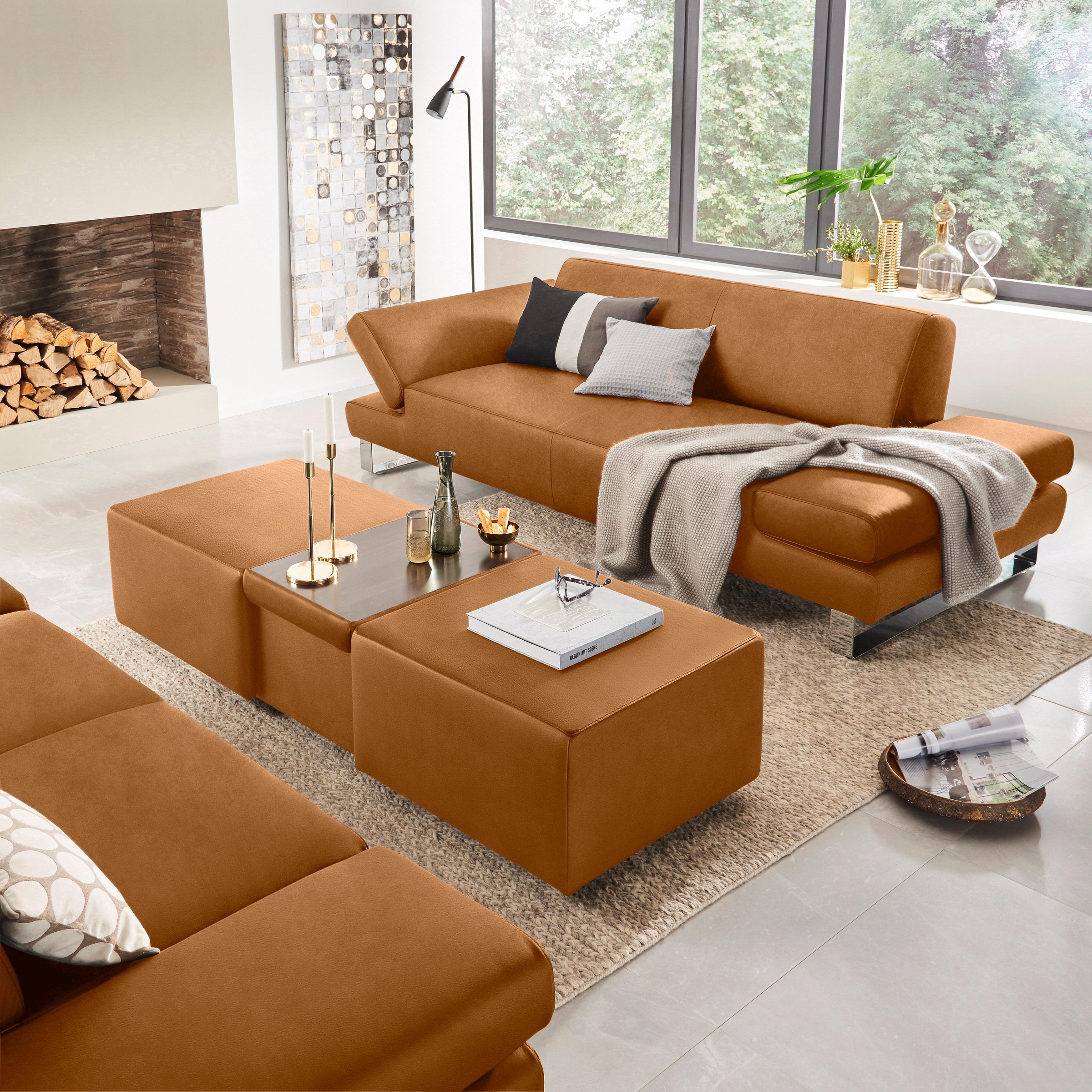 W.SCHILLIG 3-Sitzer »taboo Designsofa mit hohem Sitzkomfort«, mit Übertiefe, inklusive Armlehnenverstellung