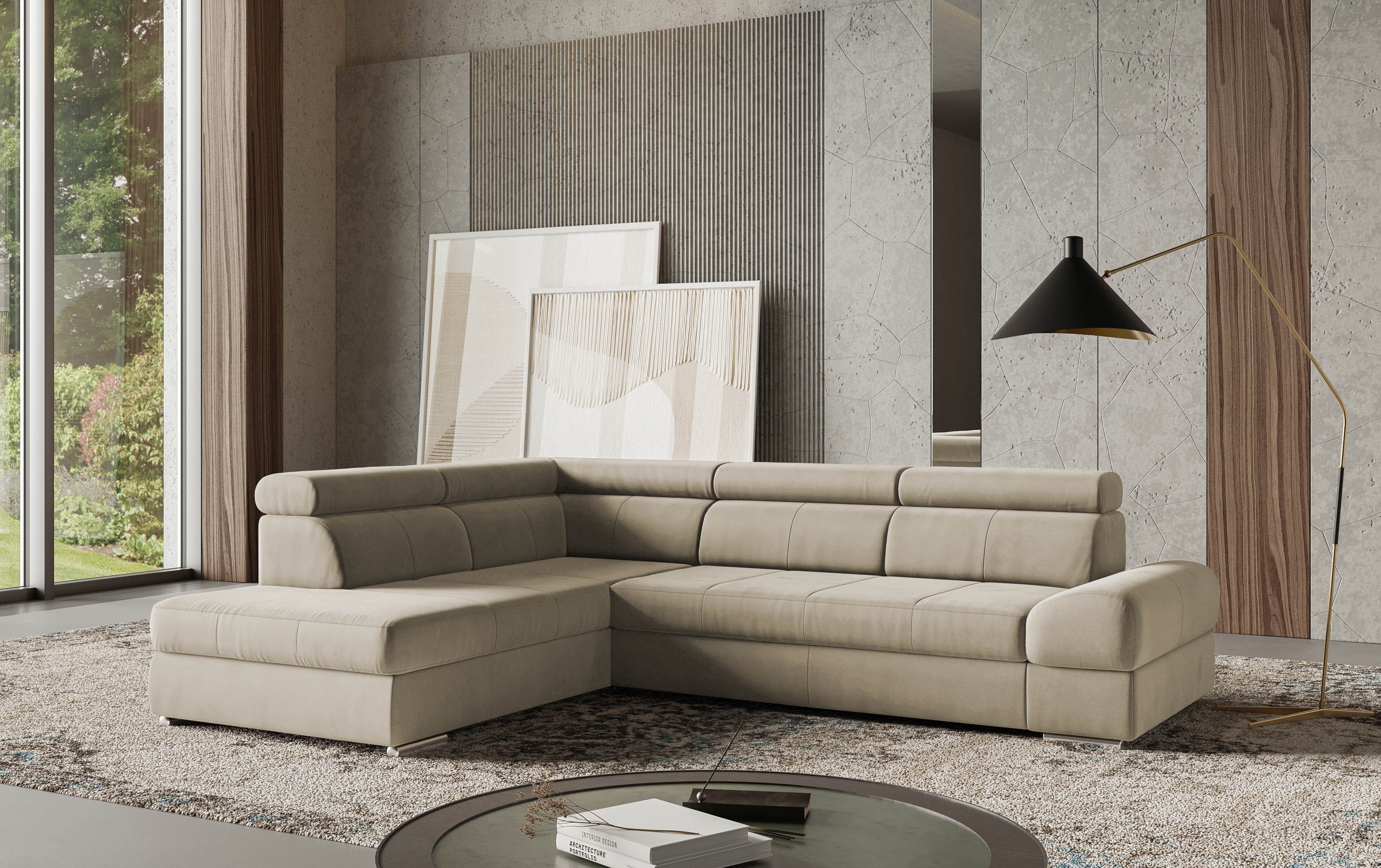 sit&more Ecksofa "Broadway L-Form" mit verstellbaren Kopfteilen, wahlweise mit Schlaffunktion