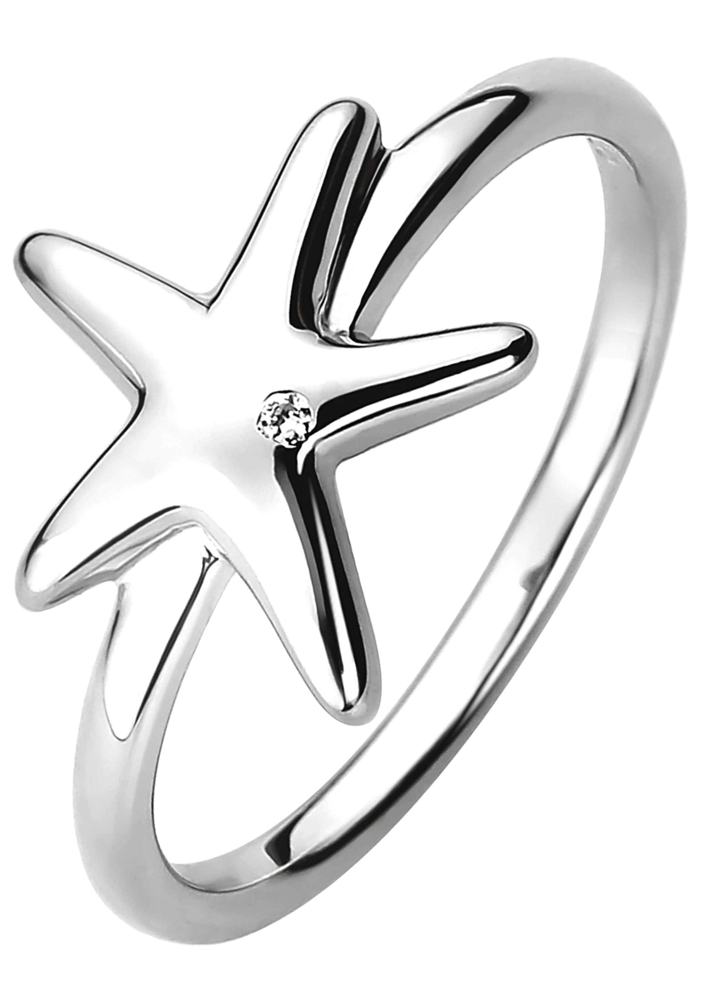 JOBO Fingerring »Seestern«, Silber mit 925 Zirkonia | bestellen BAUR