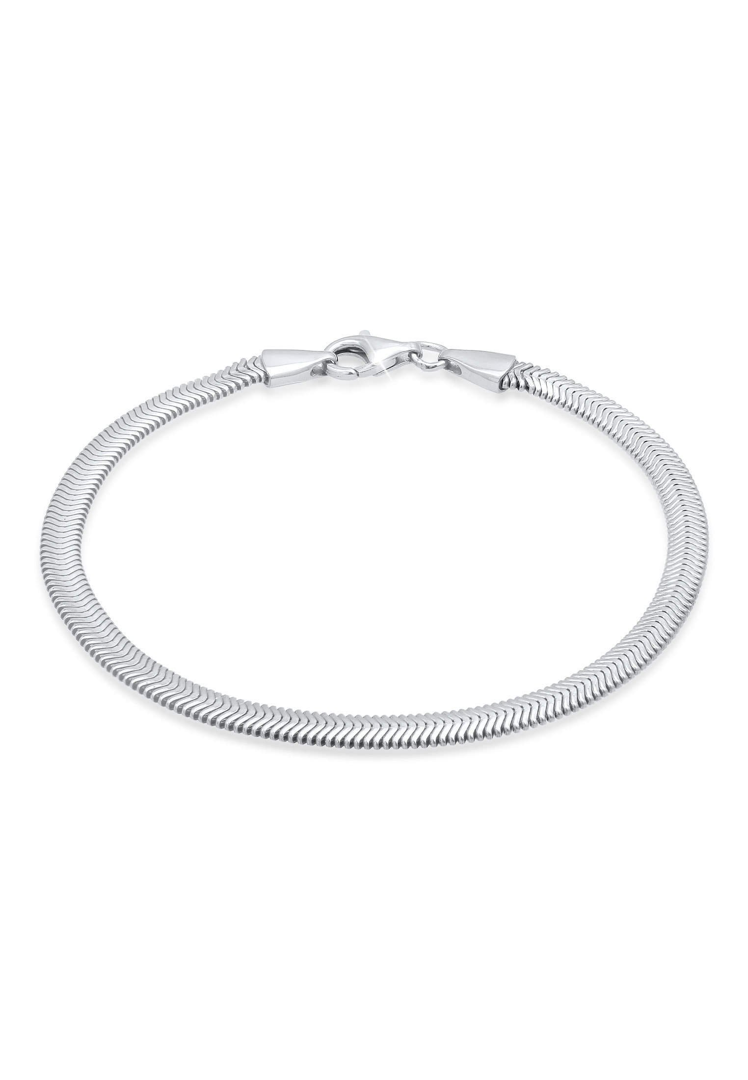 "Armkette KUZZOI ""Armband Flach Elegant Schlangenkette Fischgräte 925 Silber"" Gr. 230, silber, Armbänder, Herren, 230, Silber 925 (Sterlingsilber)