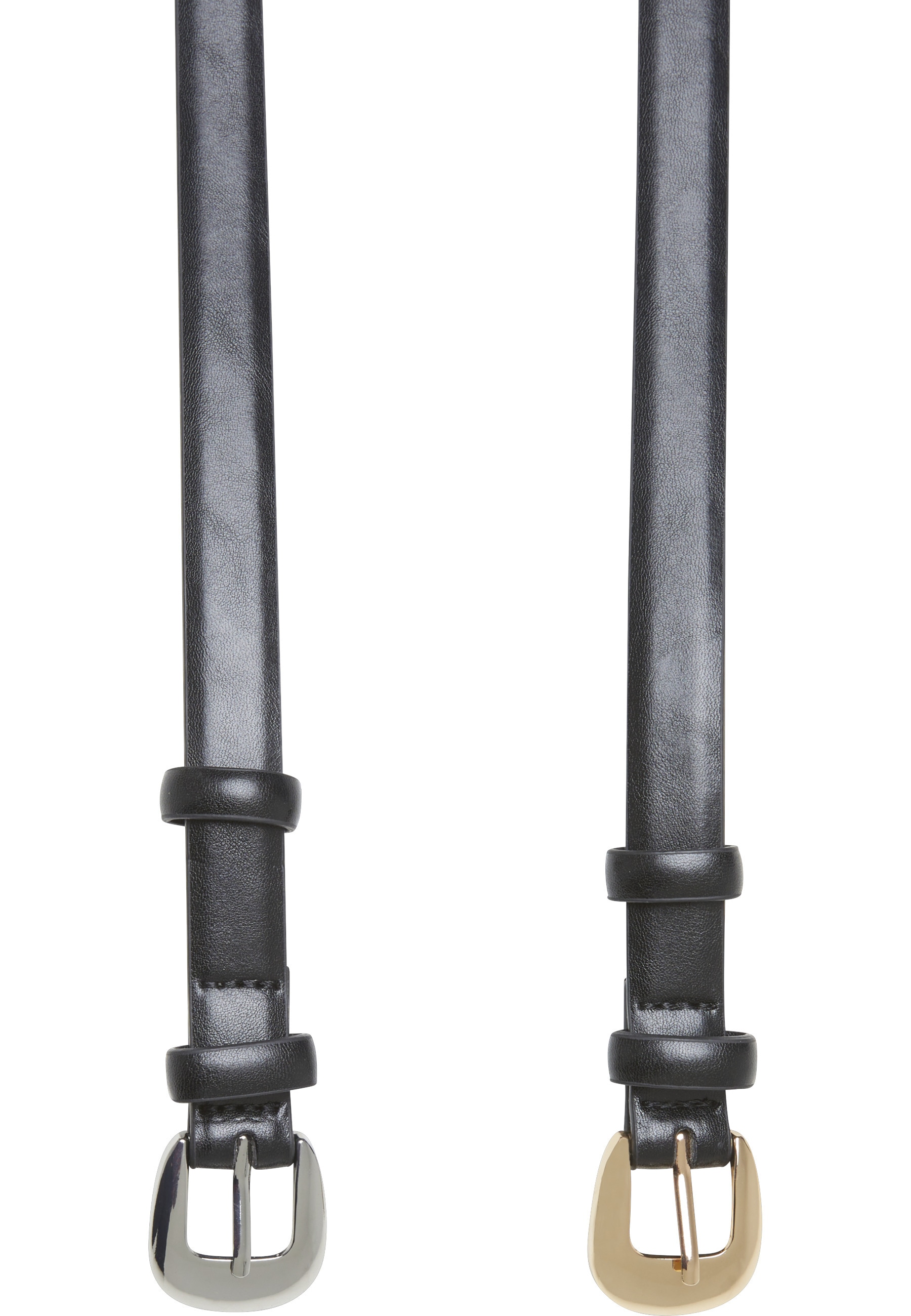 URBAN CLASSICS Synthetikgürtel »Urban Classics Chunky Buckle Slim Belt 2-Pack«