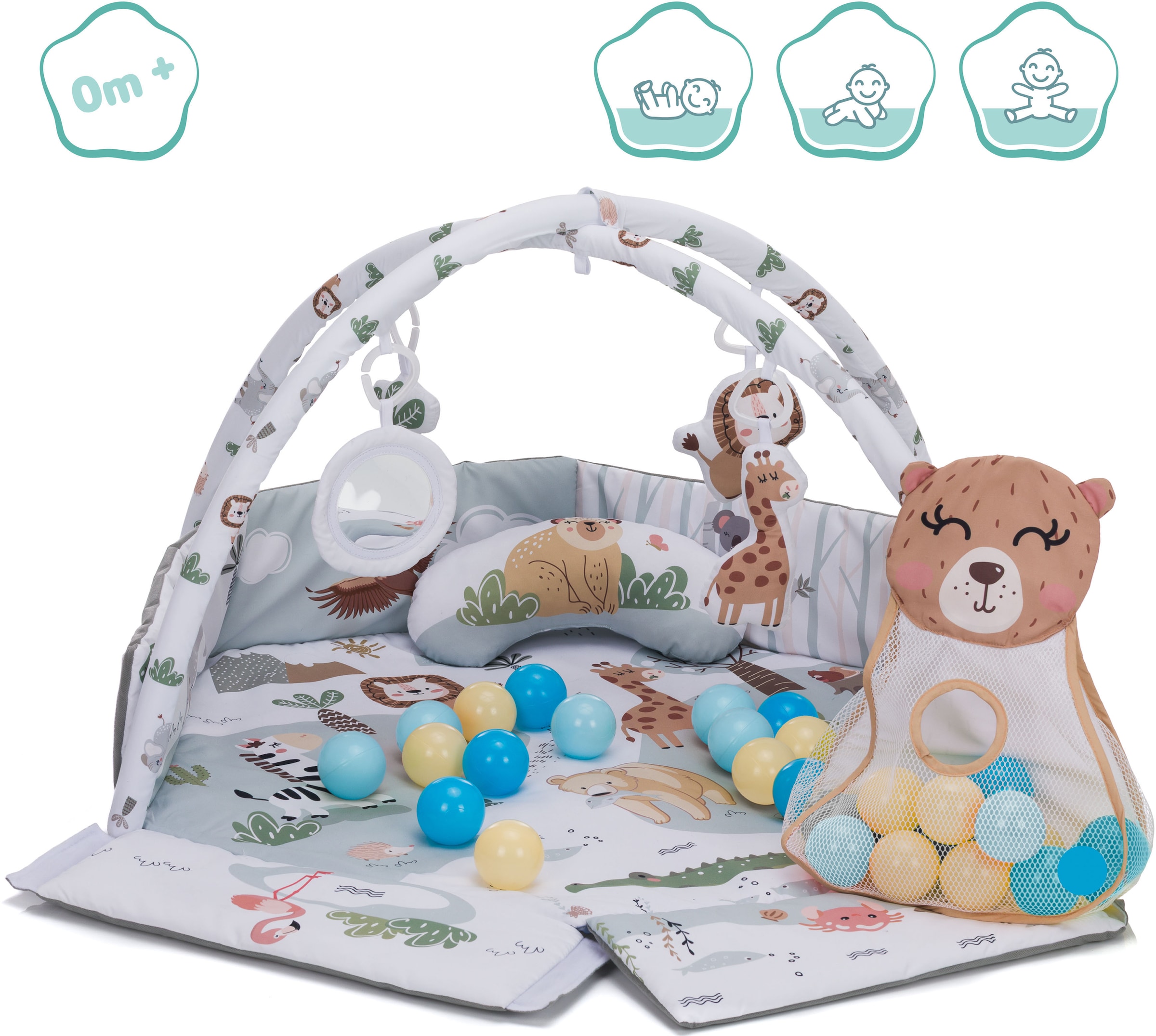 Fillikid Spielbogen »Aktivbogen - Spielematte mit Bällen, Wildlife«