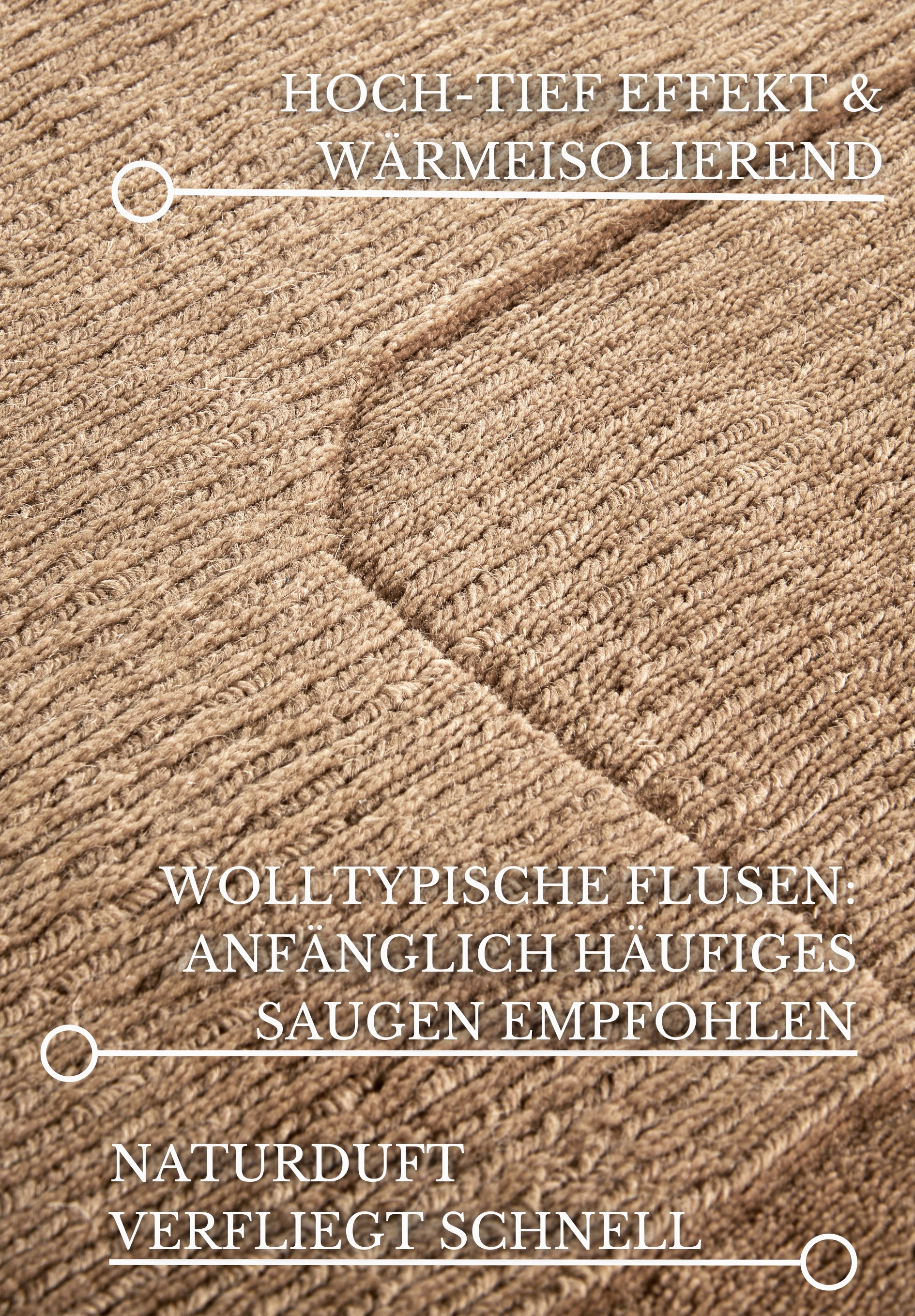 Villeroy & Boch Wollteppich »Charlotte«, rechteckig, 10 mm Höhe, Läufer, Handgewebt, Wolle, Natur, Läufer, Wohnzimmer, Geometrie