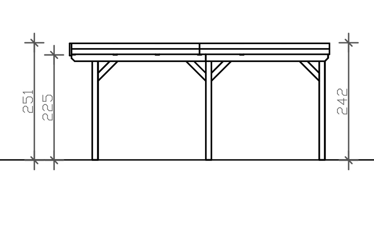 Skanholz Einzelcarport »Grunewald«, dunkelgrau, mit EPDM-Dach