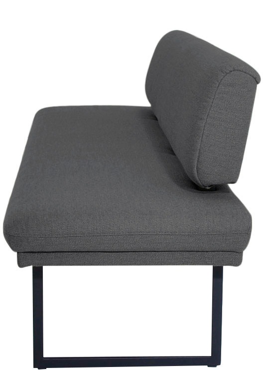 Polsterbank K+W KOMFORT & WOHNEN "Longbeach", grau, B:224cm H:89cm T:71cm, Sitzbänke, Polsterbank, mit Metallkufen in schwarz Struktur, in der Breite 204cm oder 224cm 2