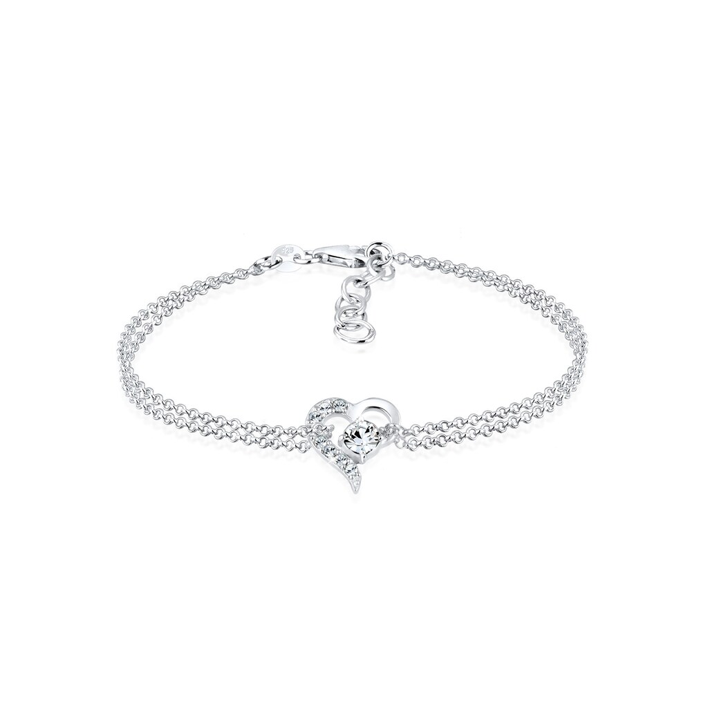 Elli Armband »Herz Liebe Kristalle 925 Silber«