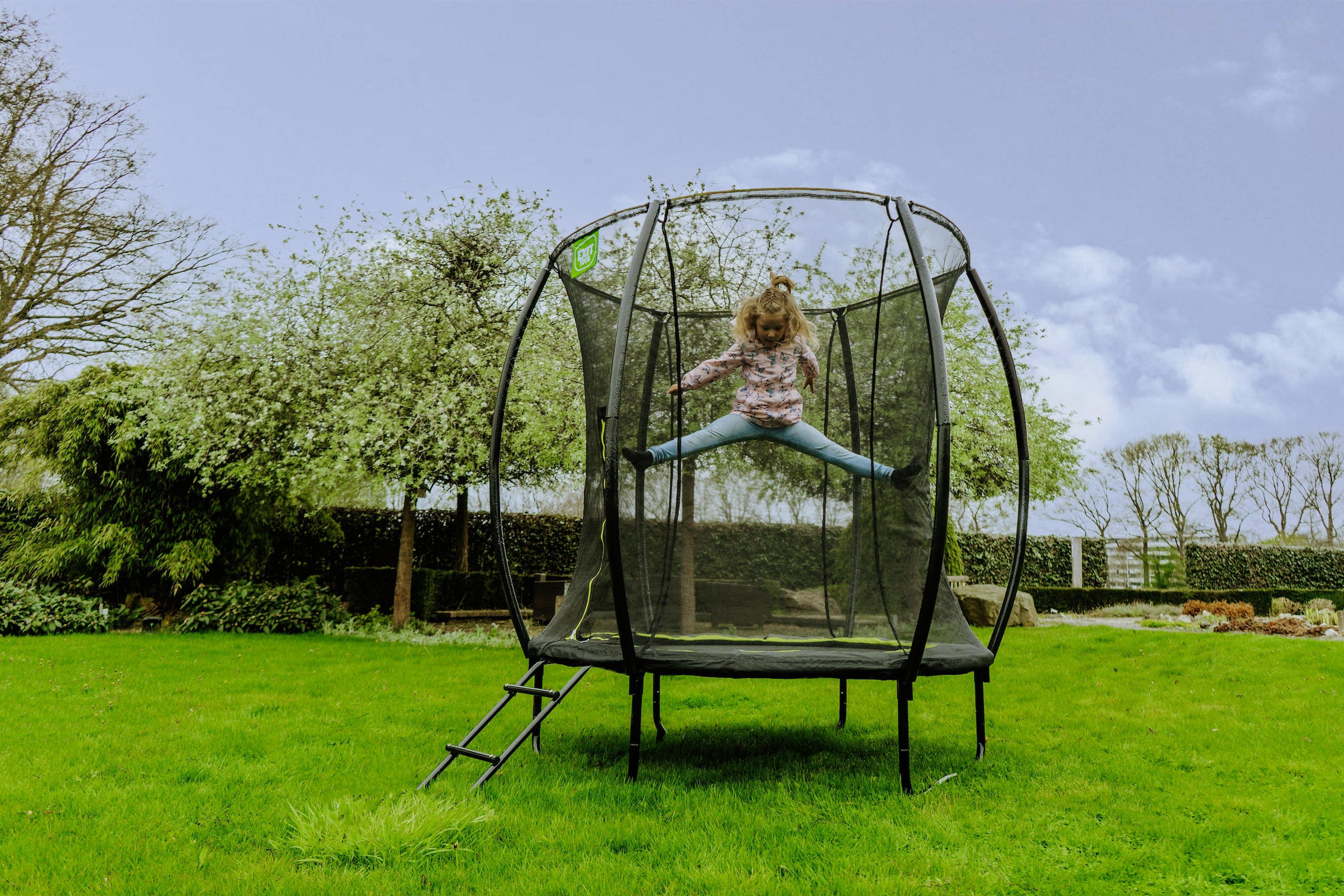 EXIT Gartentrampolin »Silhouette, schwarz«, mit Sicherheitsnetz