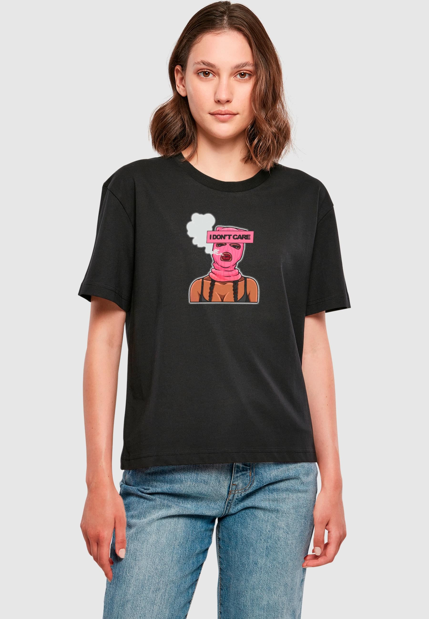Miss Tee T-Shirt »Miss Tee Damen I Don't Care Tee«, (1 tlg.)