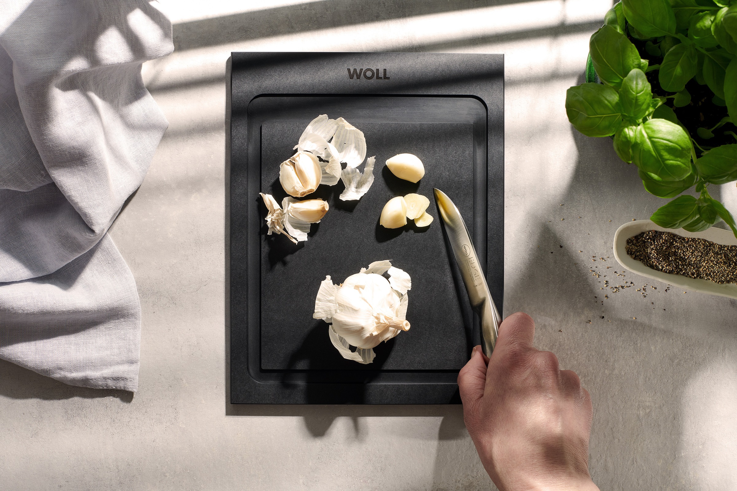 WOLL Schneidebrett »Cut & Serve«, (Set, 4 St.), aus FSC-zertifiziertem Papierverbundstoff