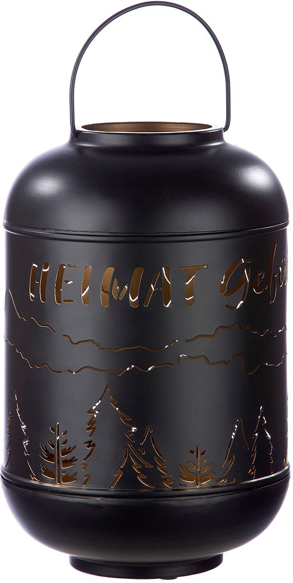 GILDE Kerzenlaterne "Heimat Gefühl, mit ausgestanztem Motiv" Kerzenhalter a günstig online kaufen