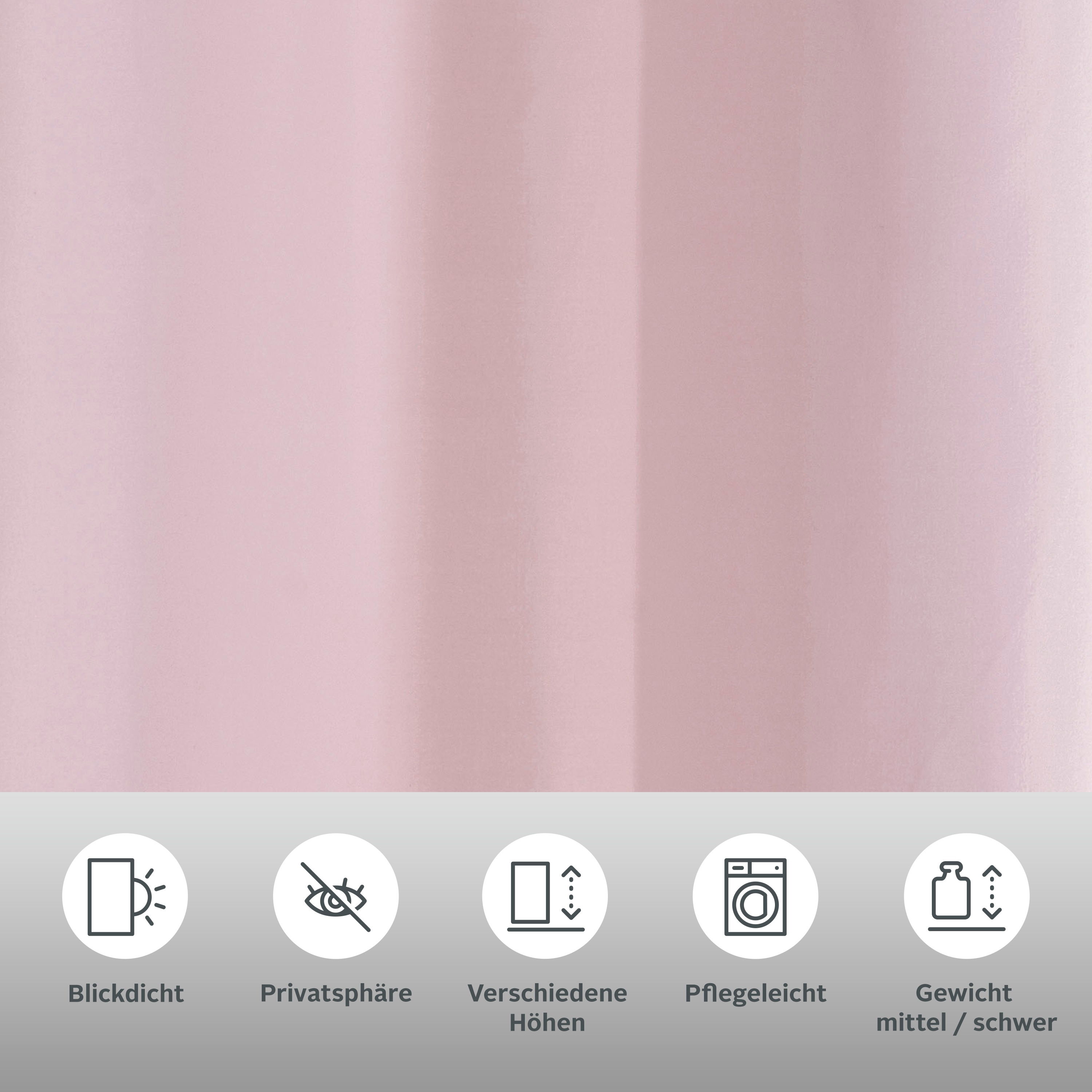 Thumbnail - my home Vorhang "Parry" Ösen 2 Stk. tlg. 2-er Set, blickdicht, monochrom, basic