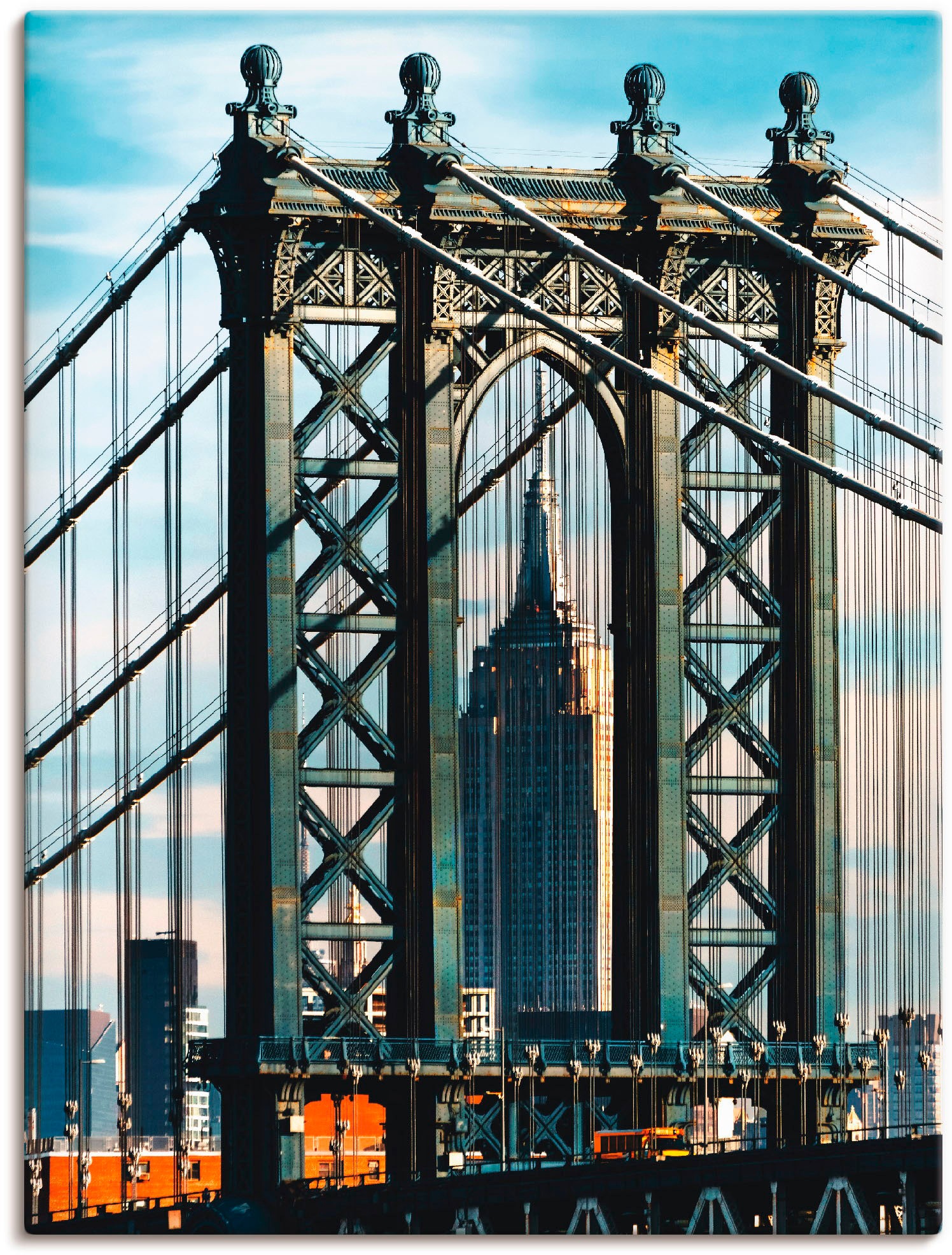 Artland Wandbild "New York Manhattan Bridge", Brücken, (1 St.), als Leinwandbild, Wandaufkleber in verschied. Größen