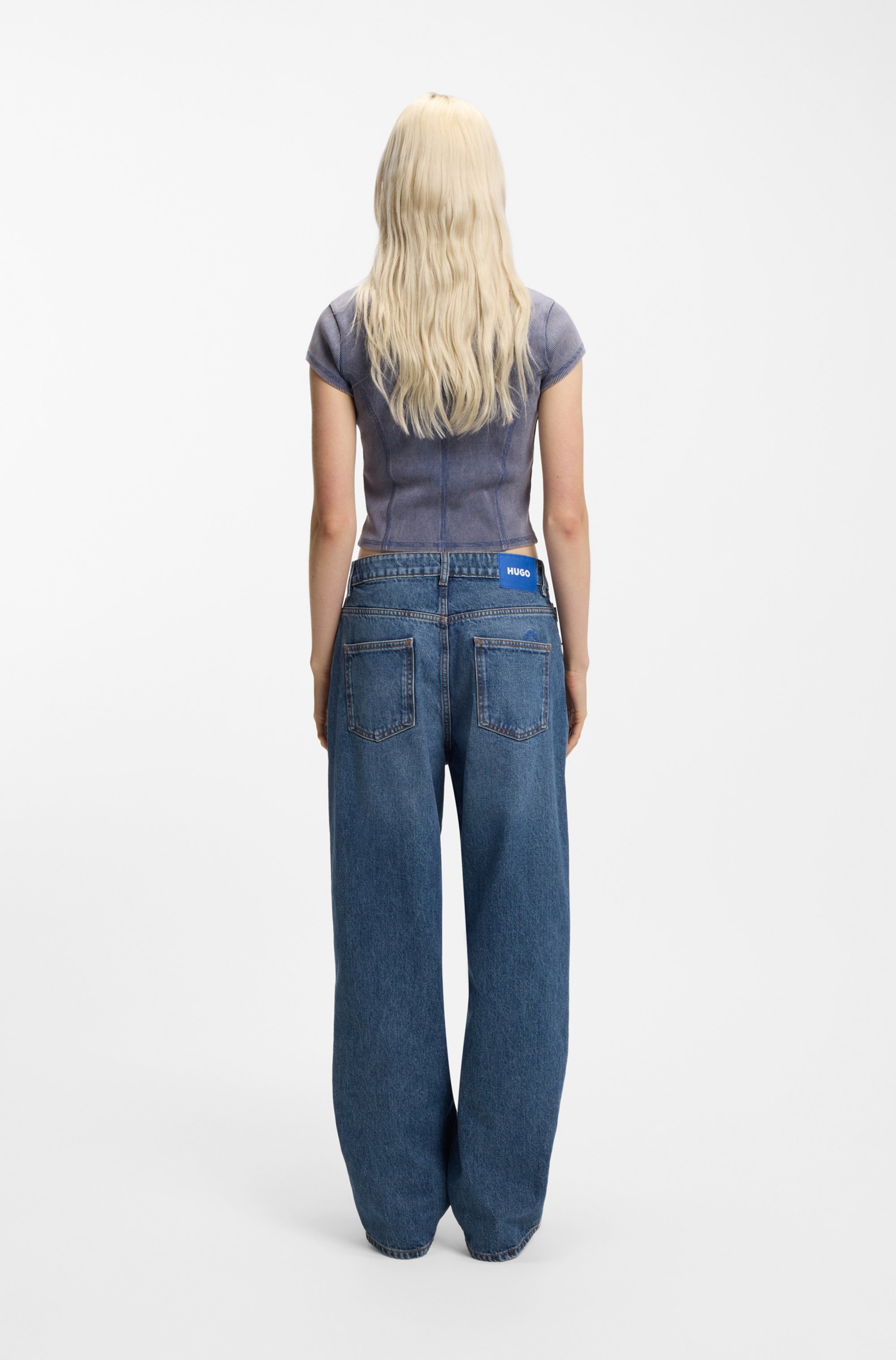 HUGO Blue 5-Pocket-Jeans »Leni« Relaxed Fit mit niedriger Leibhöhe