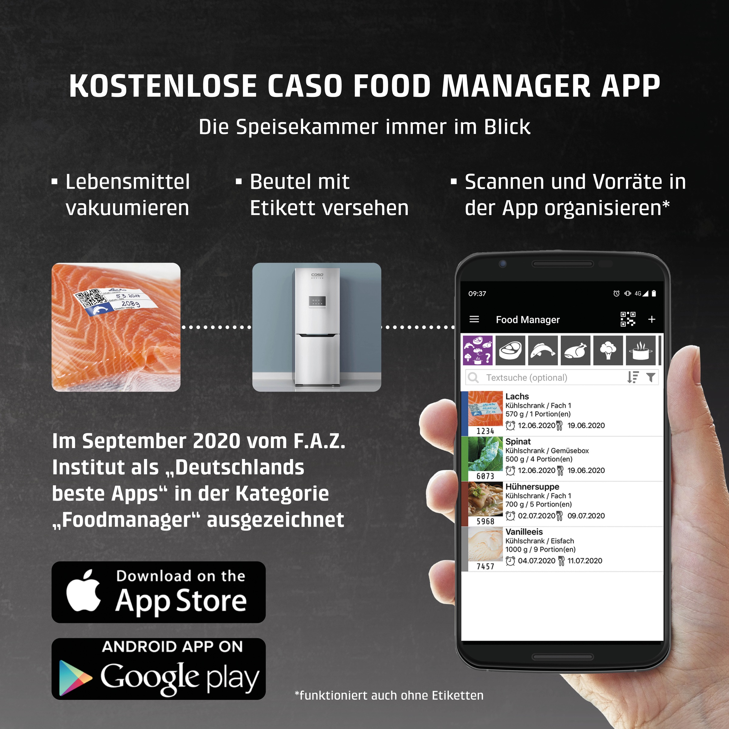 Caso Vakuumier-Folienrollen »1233« insgesamt 100 Stk.