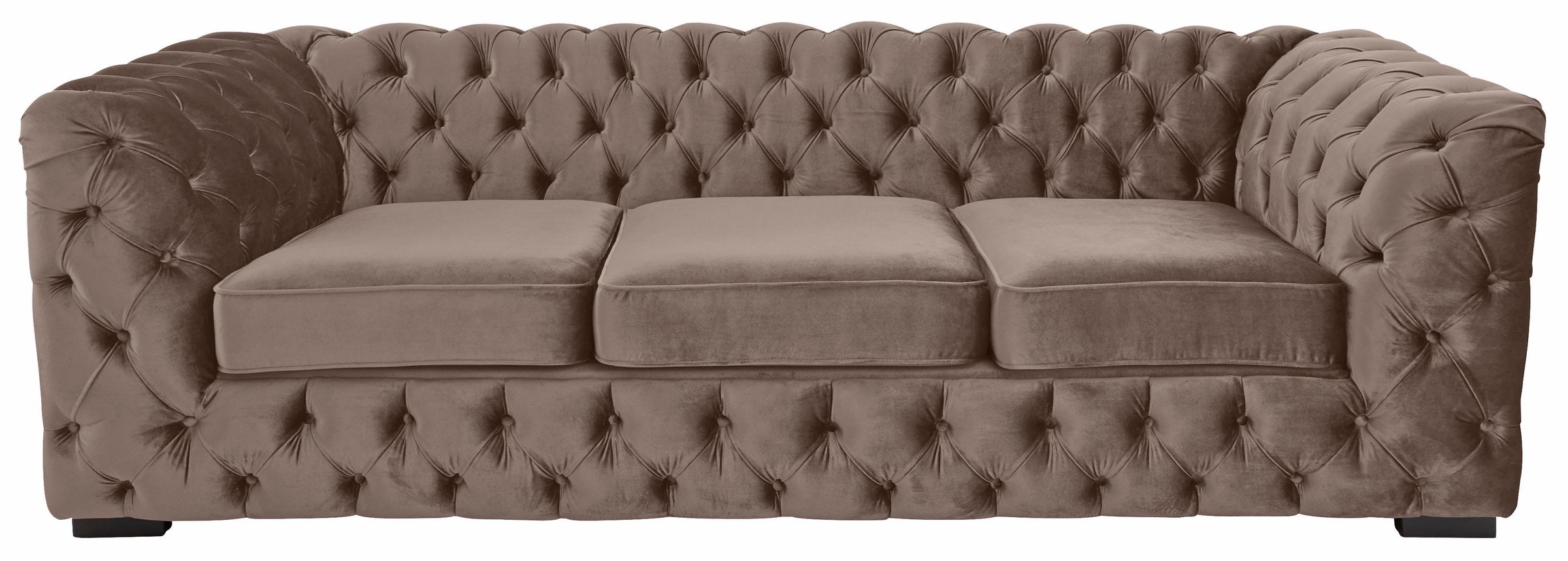 Home affaire Chesterfield-Sofa "Kalina, B: 230cm, handgefertigt, hochwertiger Stoff und Leder" klassische Chesterfield-Knopfheftung, sehr hochwertige Verarbeitung