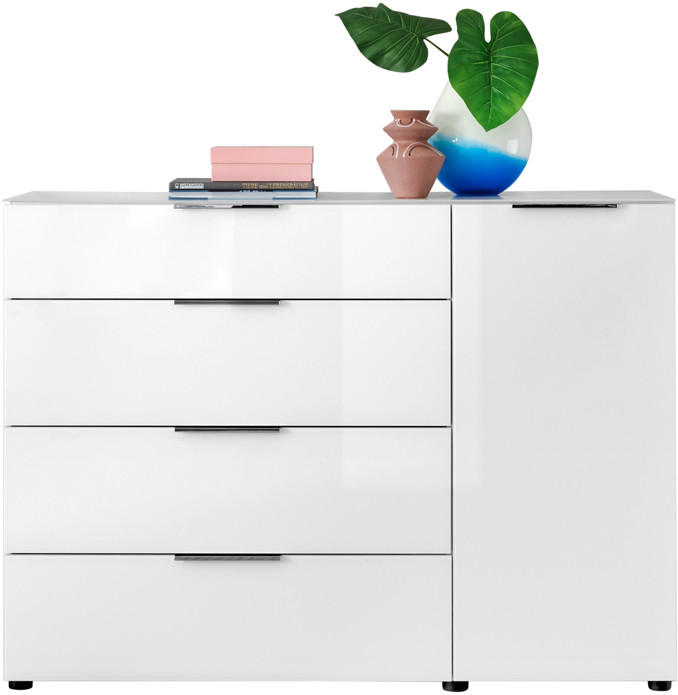 HBZ Kommode »Santorin, BxHxT 135x99x40 cm«, (1 St.), Breite 135cm, Softclose für Türen und Schubkästen, Melaminbeschichtung
