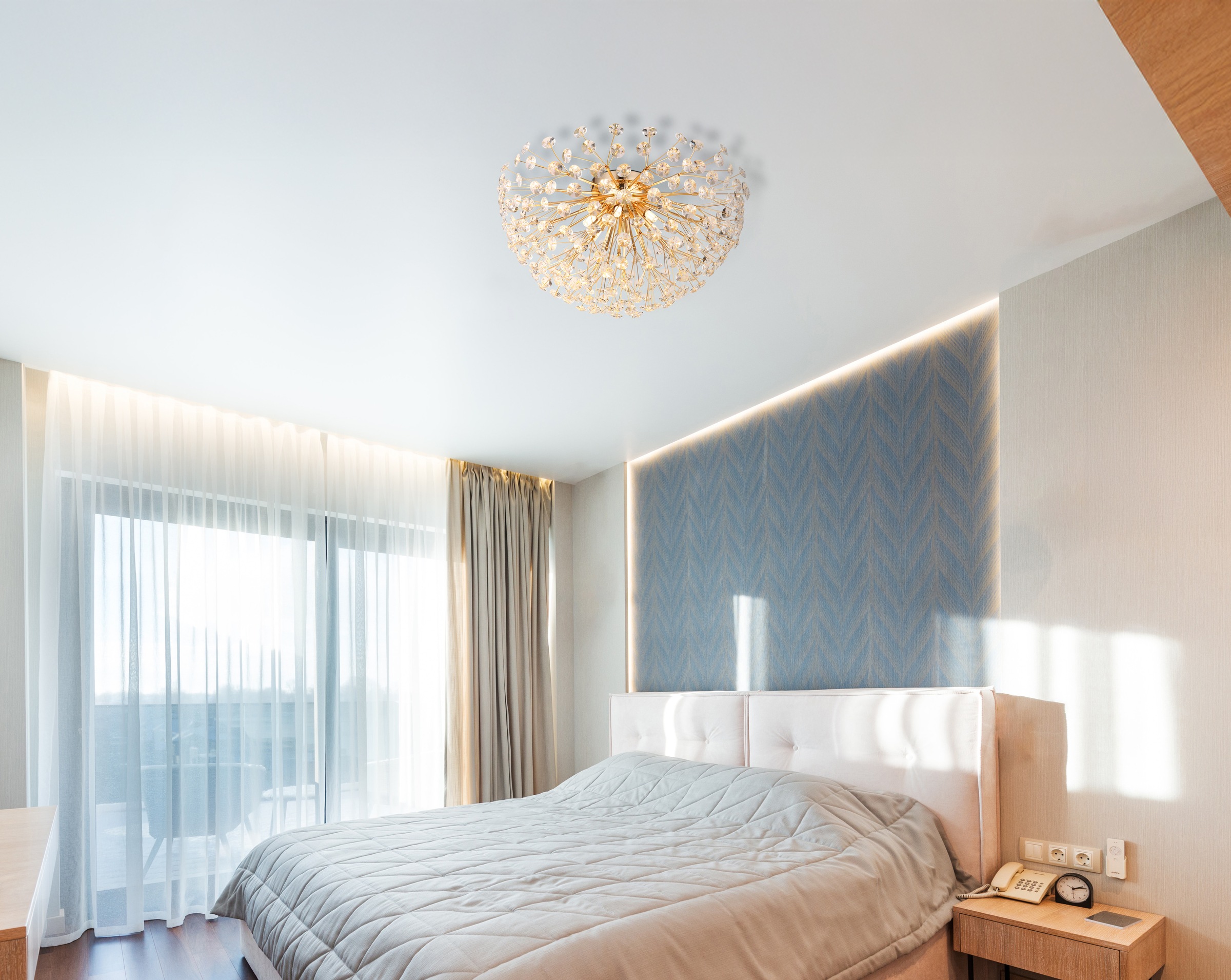 GLOBO LIGHTING Deckenleuchte »KATRINA« G9 1 Stk. Warmweiß Goldfarbene Deckenleuchte mit K9 Kristallen, LED inklusive