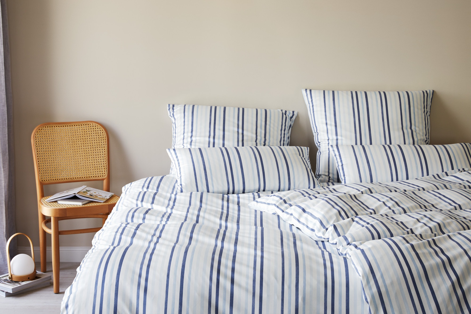 Elegante Bettwäsche "Waterstripe" 2 Stk. angenehmes Hautgefühl