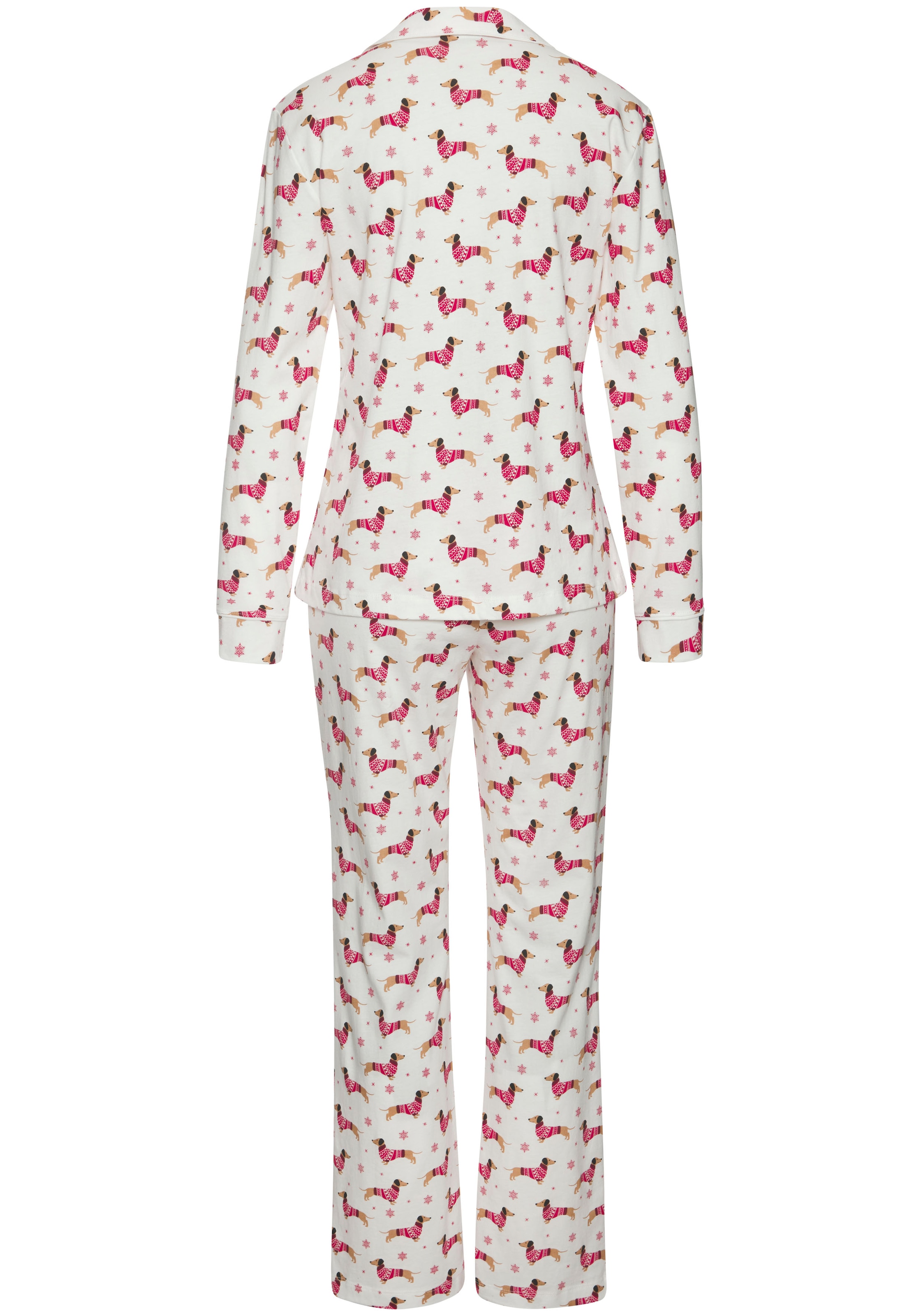 LASCANA Pyjama Set, 2 Stk. tlg., mit Alloverprint