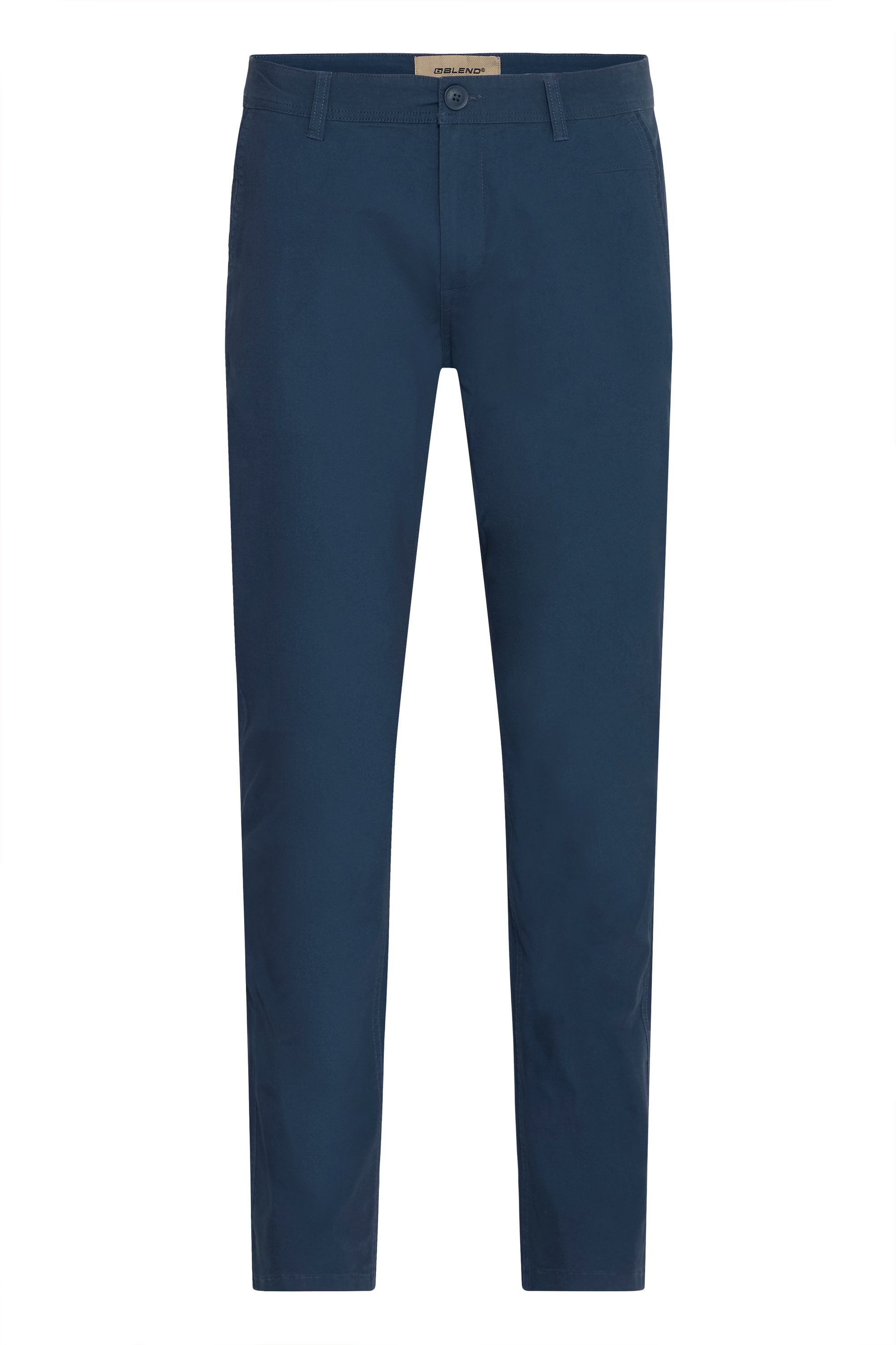 Chinohose BLEND "BHTiran", Herren, Gr. 32, Länge 32, marineblaus, Web, 98% Baumwolle, 2% Elasthan, unifarben, normal lang, Hosen Chinohose, Klassische Chinohose mit Taschen