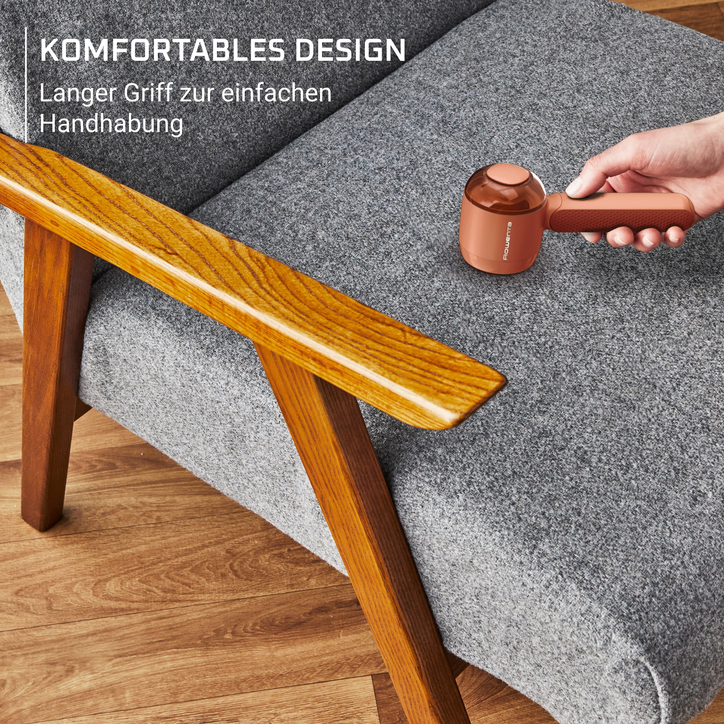 Rowenta Fusselrasierer »Easy Care, wiederaufladbarer Fusselentferner, einfache Handhabung« breiter Edelstahlkopf, 3-fach gezahnte Klingen, JA8001