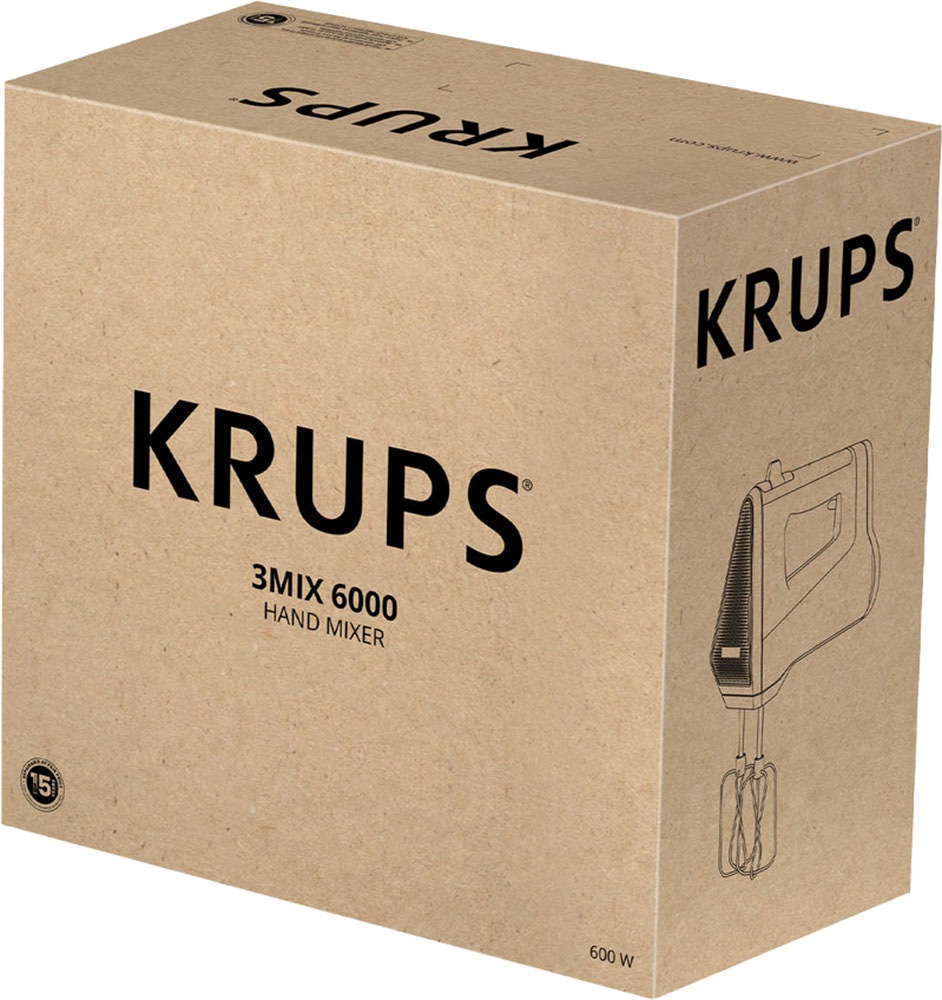 Krups Handmixer »GN6028 3MIX 6000, Soft-Touch-Griff, langes Kabel« 600 W