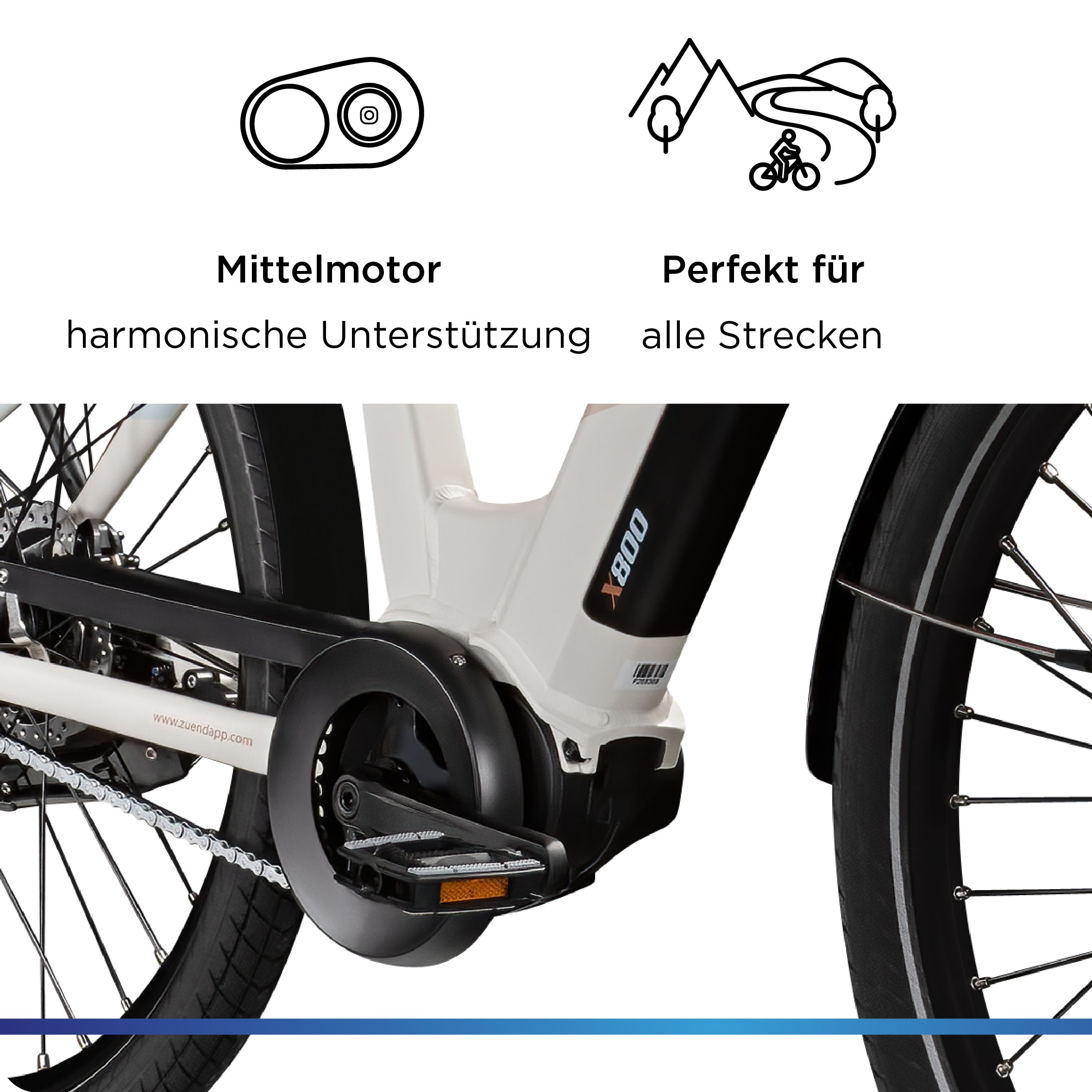 Zündapp E-Bike »X800«, 7 Gang, Mittelmotor 250 W