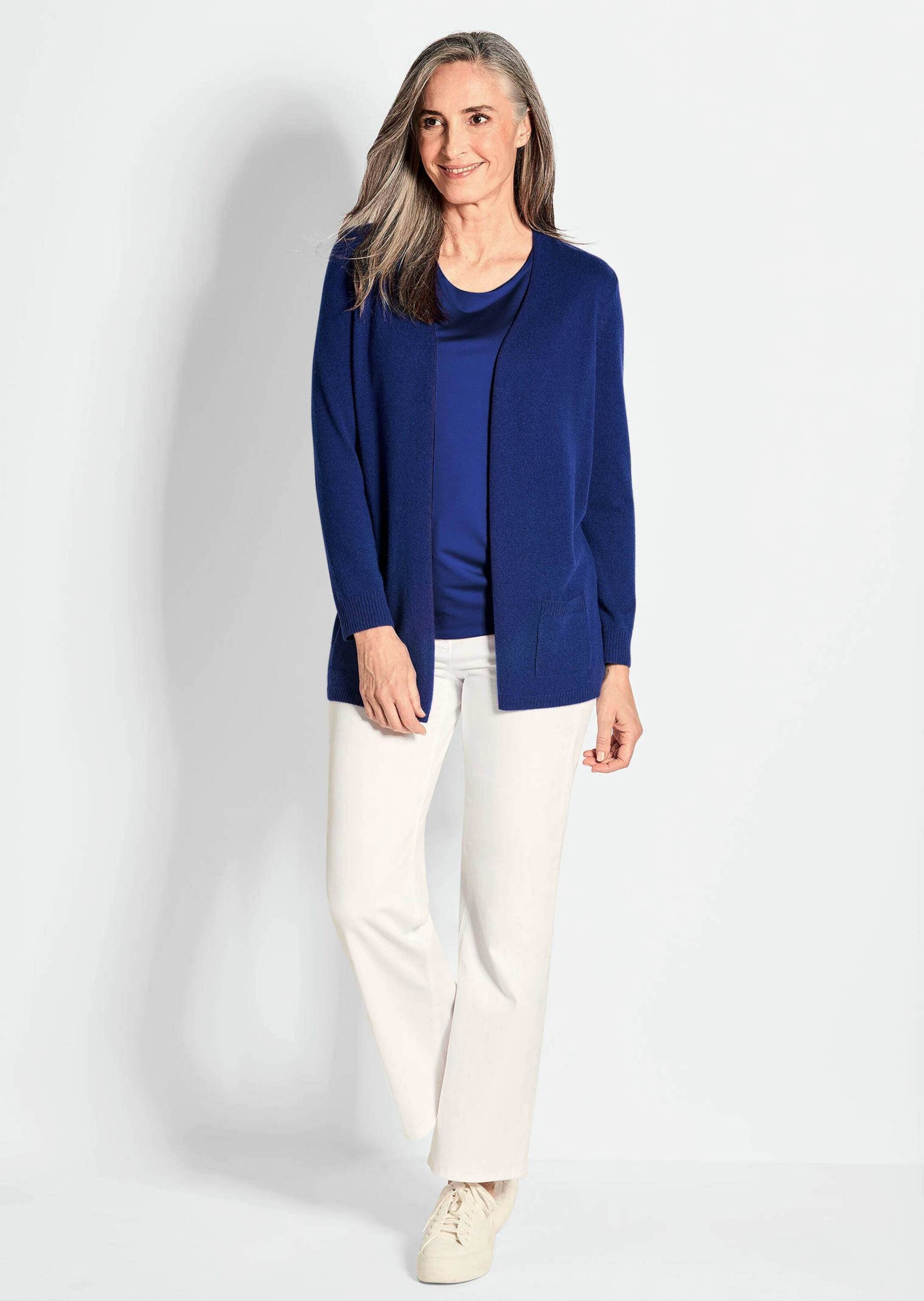 GOLDNER Strickjacke »Langarm Feinstrick-Cardigan« Ohne