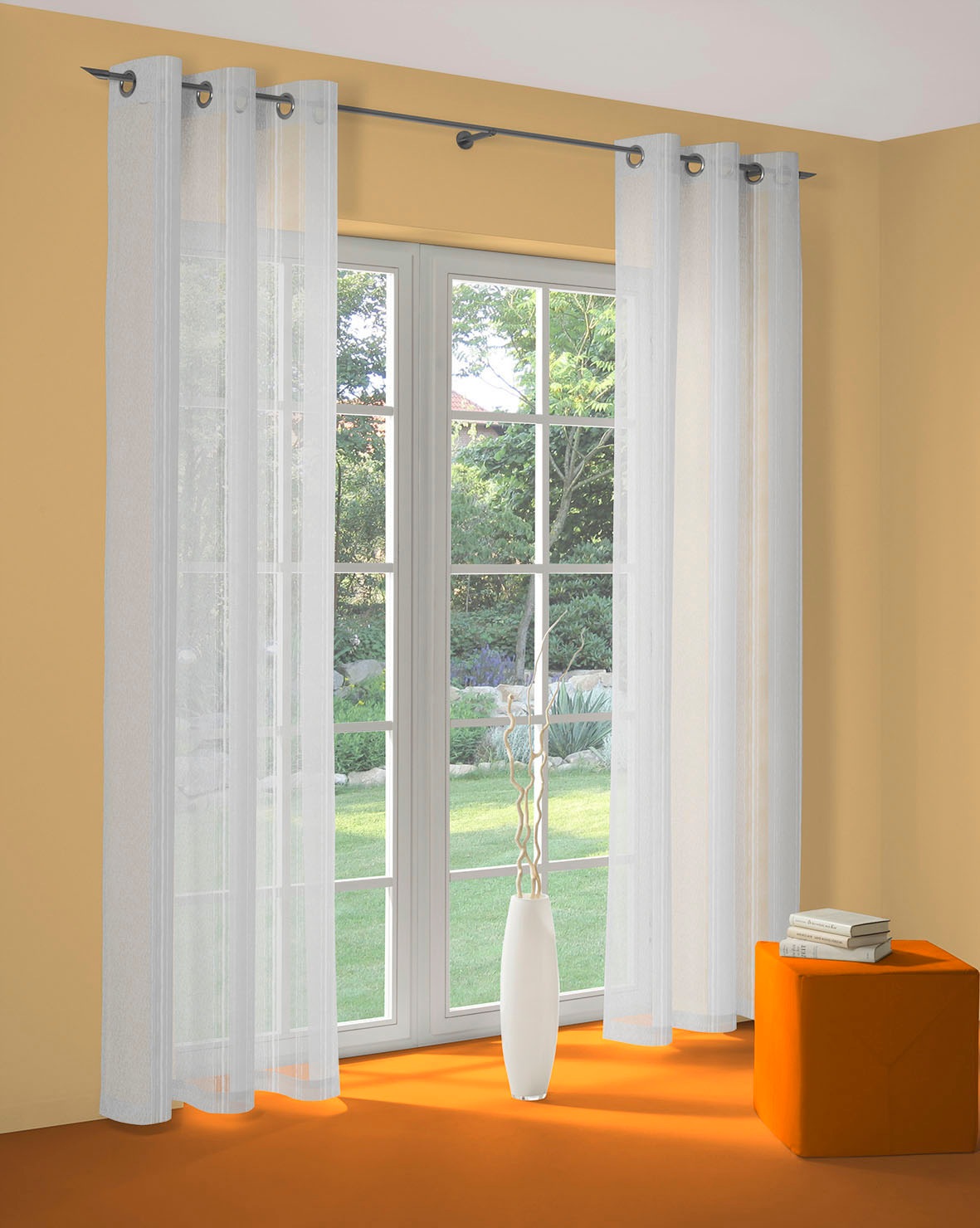 Wirth Gardine "Gerty" Ösen 1 Stk. tlg. Fertig-Store mit Metallösen nach Maß günstig online kaufen