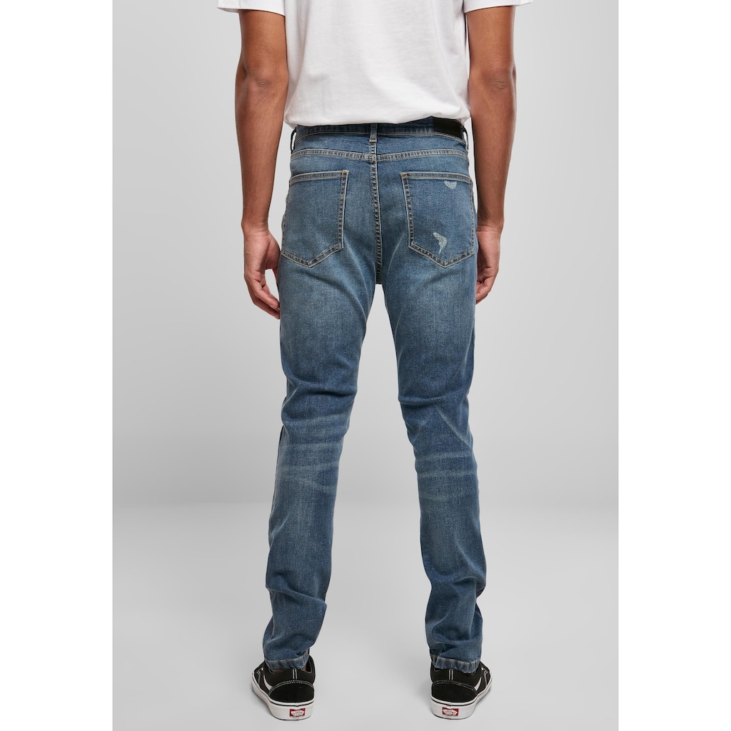 URBAN CLASSICS Bequeme Jeans »Urban Classics Herren Heavy Destroyed Slim Fit Jeans«, (1 tlg.)