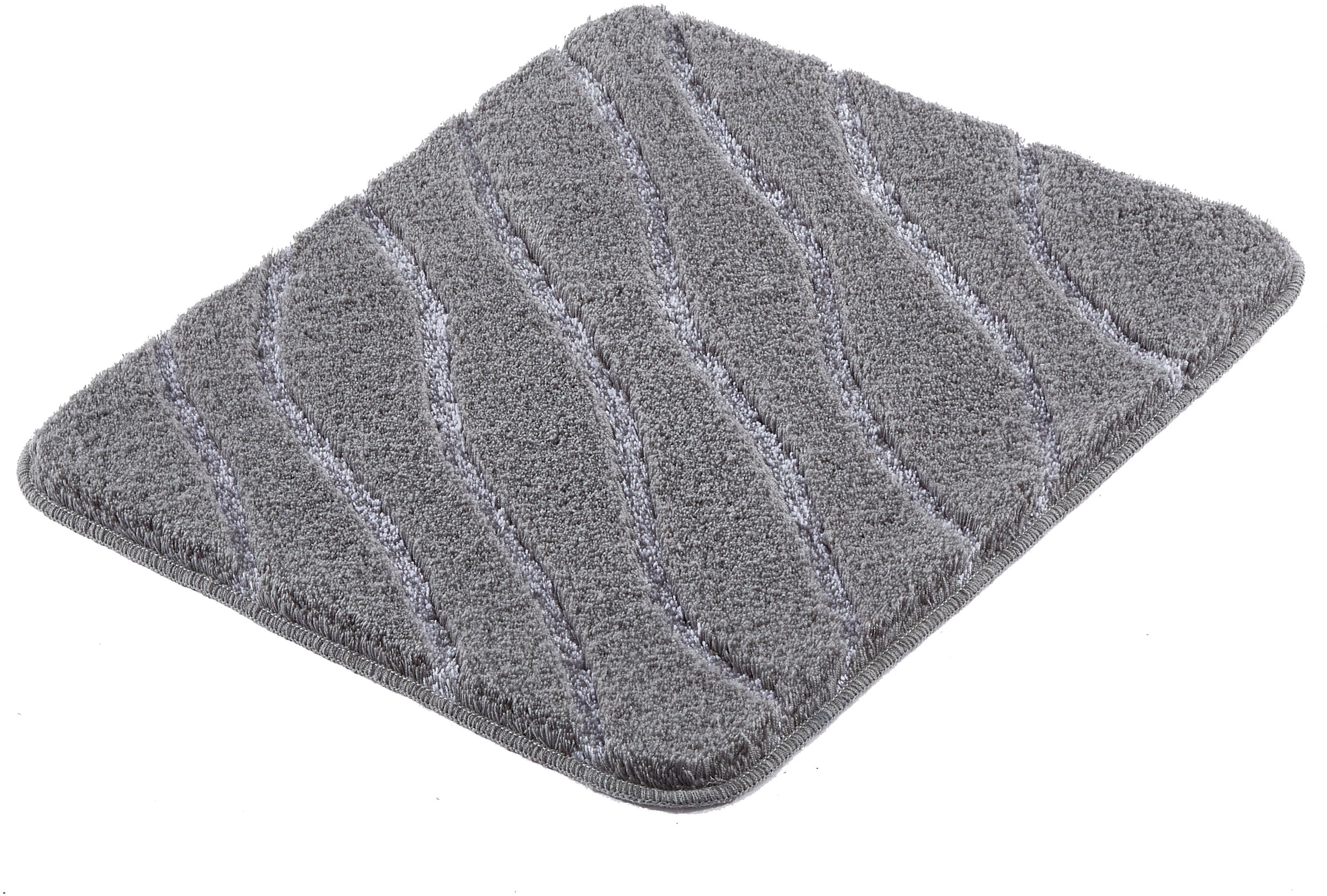 Kleine Wolke Badematte "Tram, Badvorleger, Badezimmer Teppich" Höhe 20 mm rutschhemmend beschichtet fußbodenheizungsgeeignet Badteppich, modernes Wellen Design, Hoch-Tief Effekt