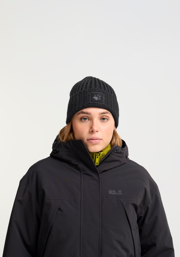 Jack Wolfskin Beanie »BADGE PAW BEANIE« Strickbeanie, warm, weich