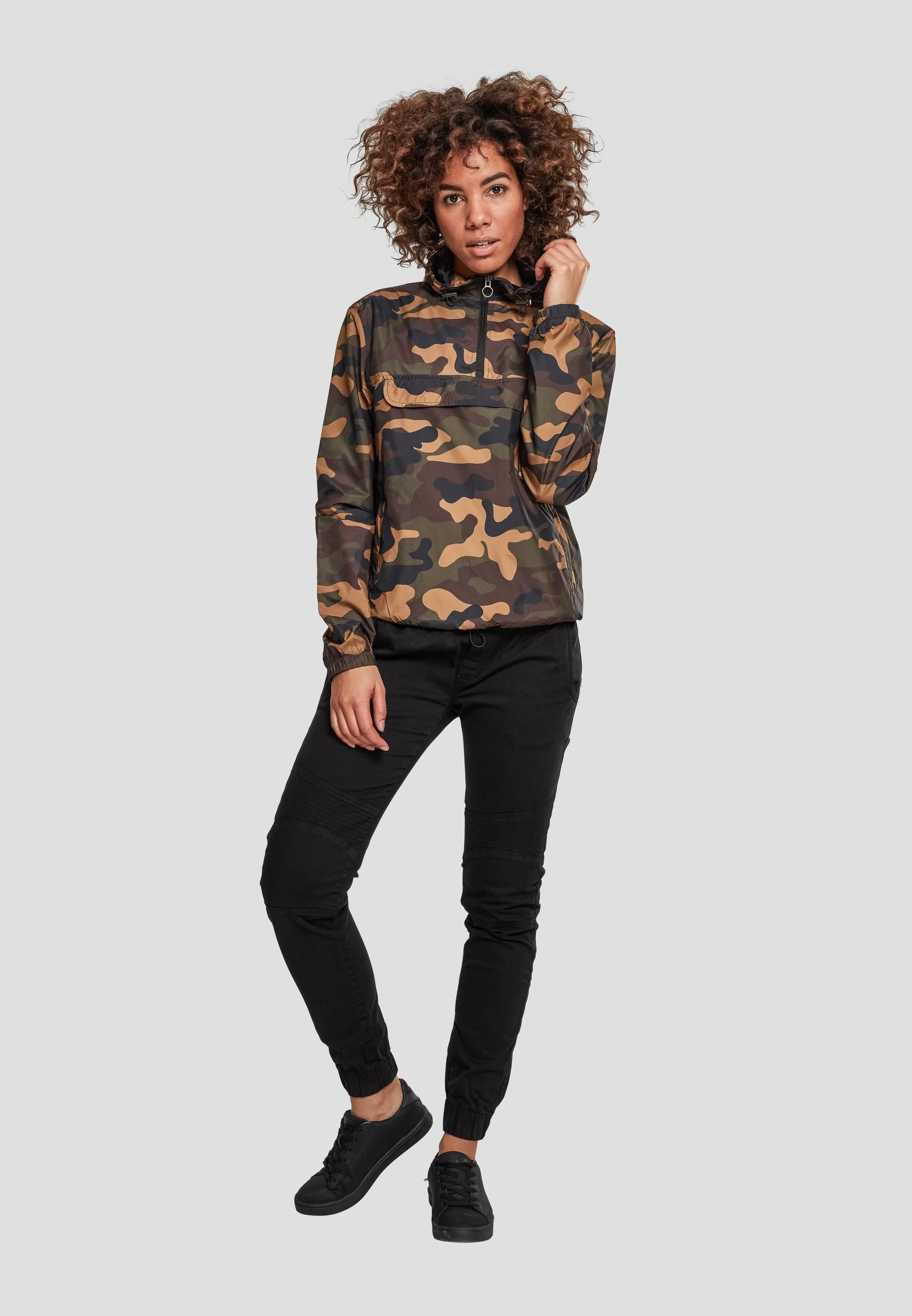 URBAN CLASSICS Windbreaker »Urban Classics Damen Ladies Camo Pull Over Jacket«, (1 St.), mit Kapuze