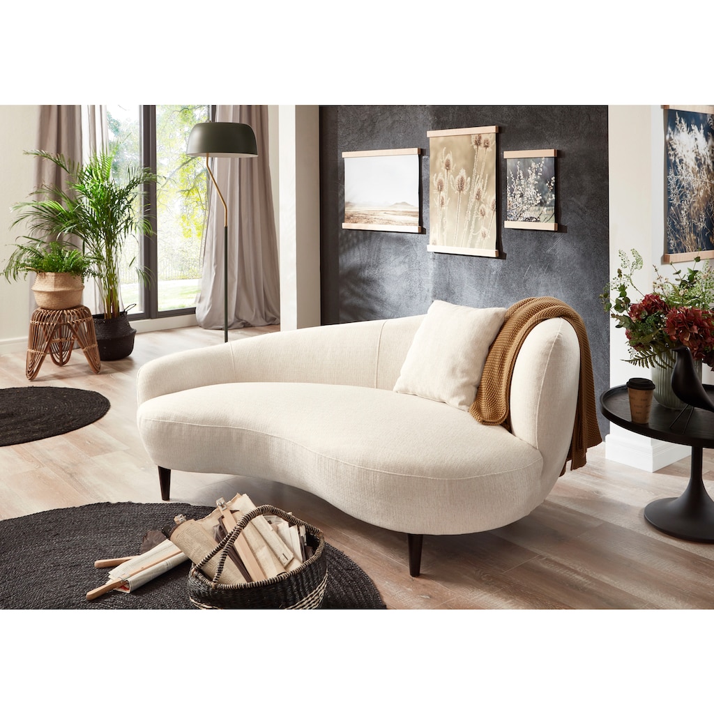 ATLANTIC home collection Chaiselongue »Olivia«, Nierenform-Sofa mit Zierkissen