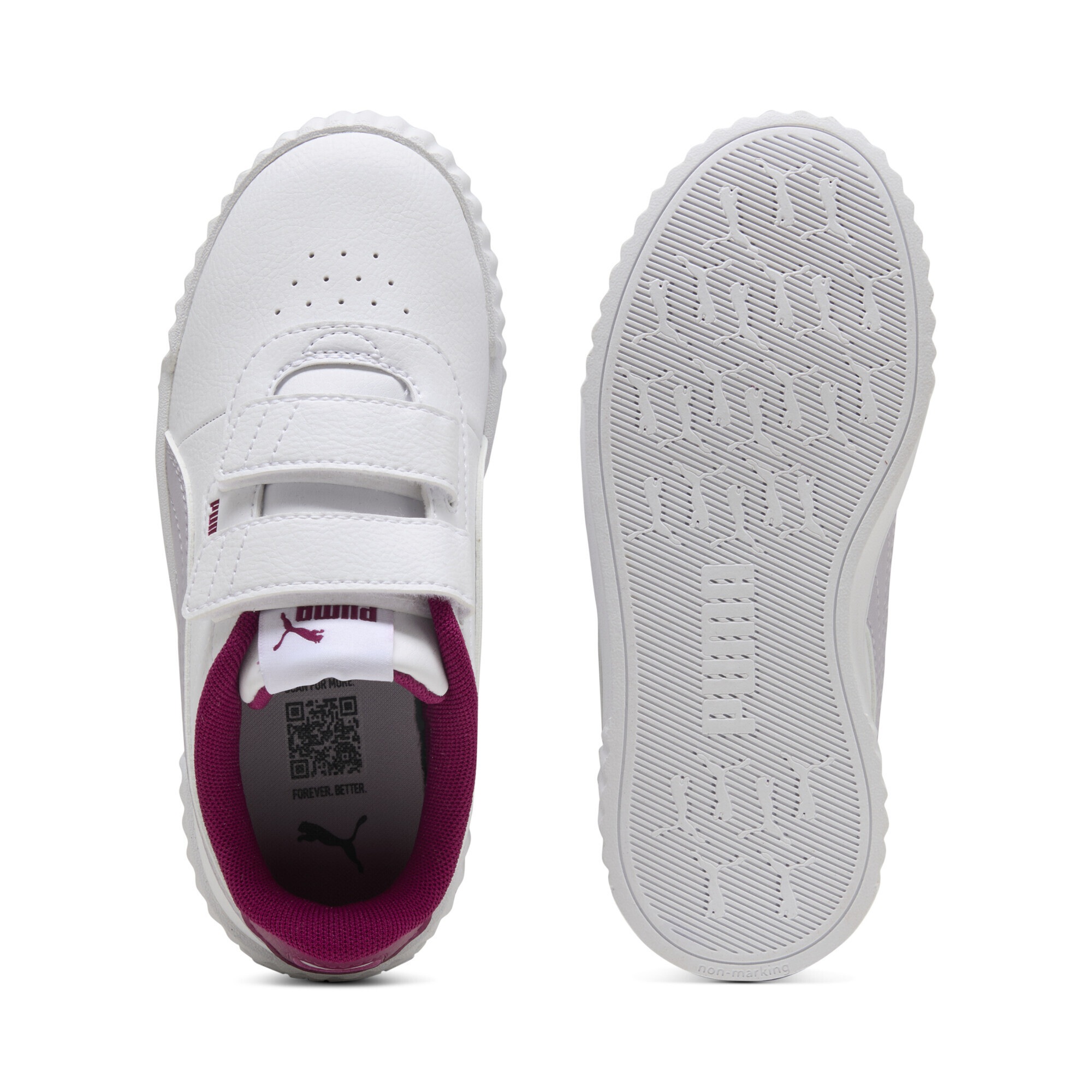Sneaker PUMA "Carina 3.0 Sneakers Mädchen", Damen, Gr. 34, lila (weiß lila crush lila), Obermaterial: Synthetik, Textil, Leder; Futter: Textil; Innensohle: Textil; Laufsohle: Gummi, Schuhe Sneaker 3